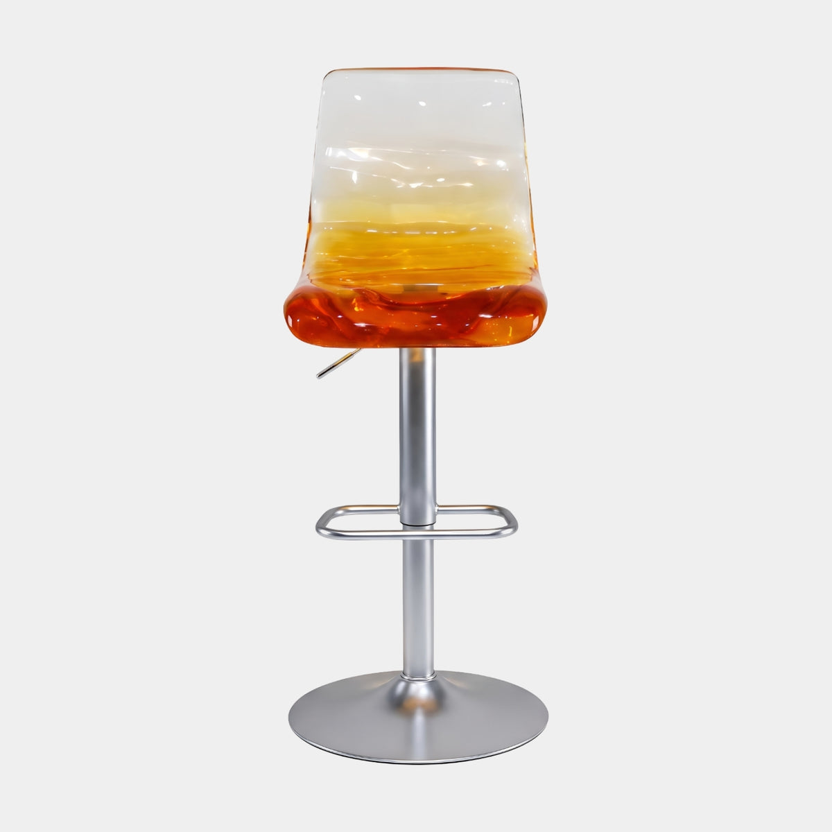 Orange Graded Shell Resin Gas-Lift Bar Stool - 100cm