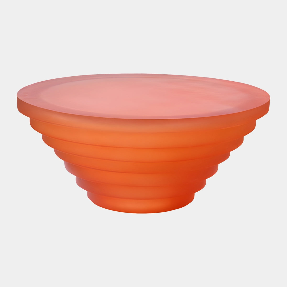 Orange Frosted Stepped Ring Low Table - 80cm