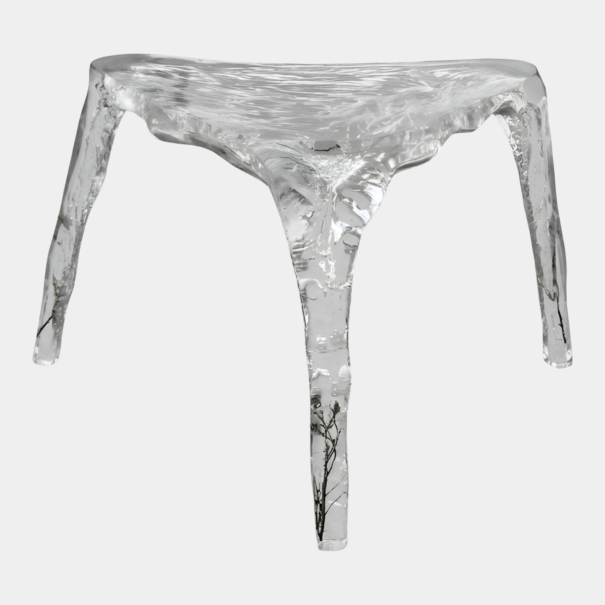 Colourless Melt Form Cast Resin Dining Table - 120cm