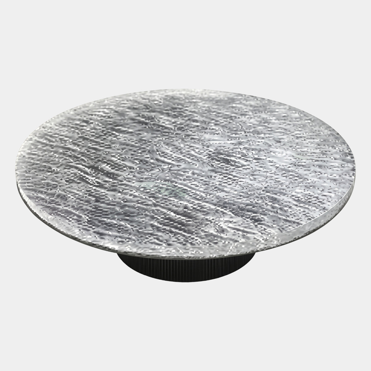 White Streaked Cast Resin Round Coffee Table - 130cm