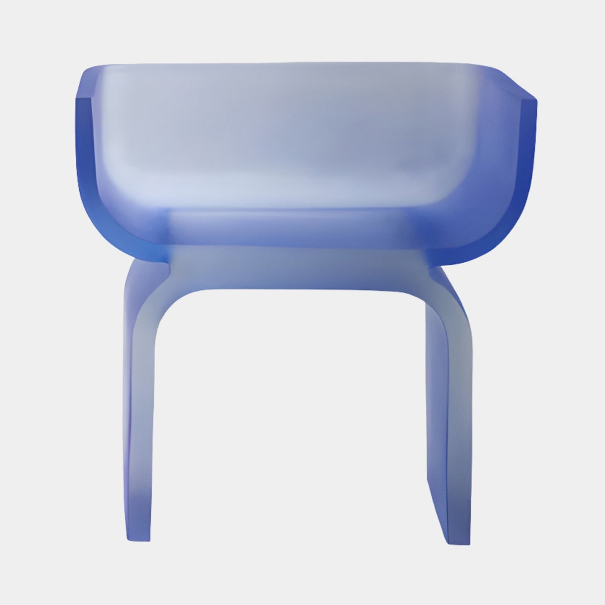 Lavender Blue Frosted Thin-Walled Shell Cast Resin Chair - 64cm