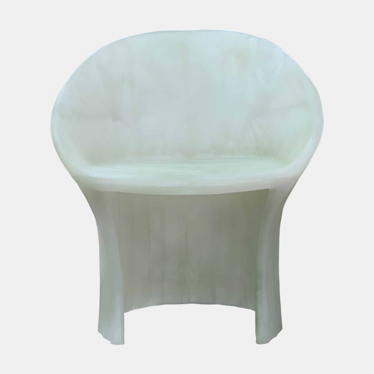 Jade Green Barrel Back Cast Resin Armchair - 85cm