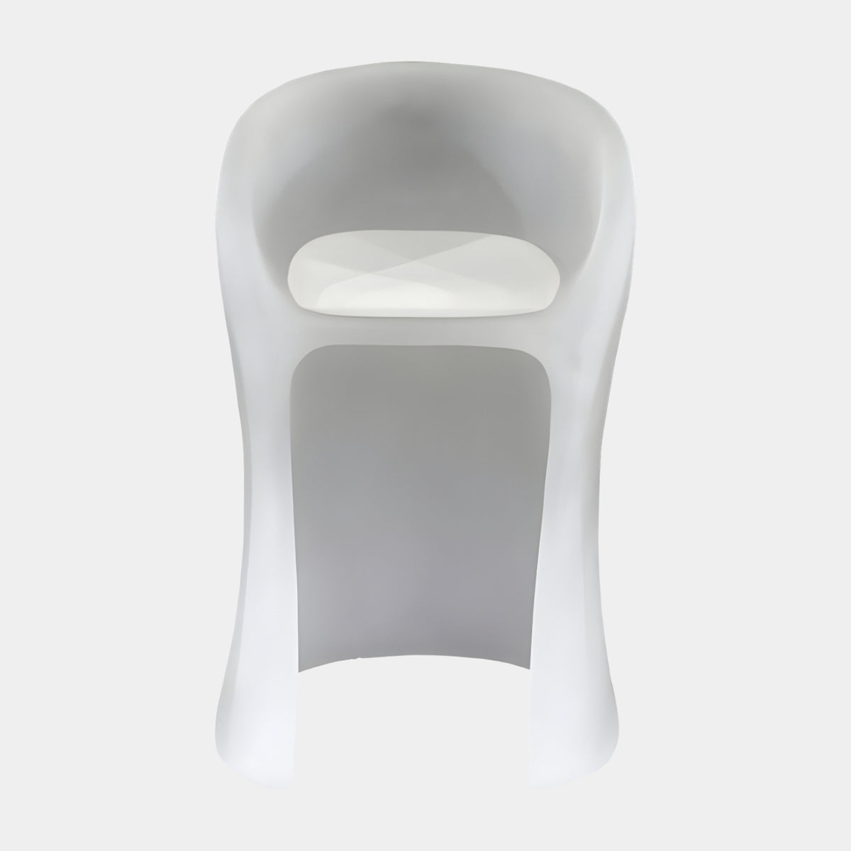 White Jade Effect Tall Back Resin Armchair - 118cm