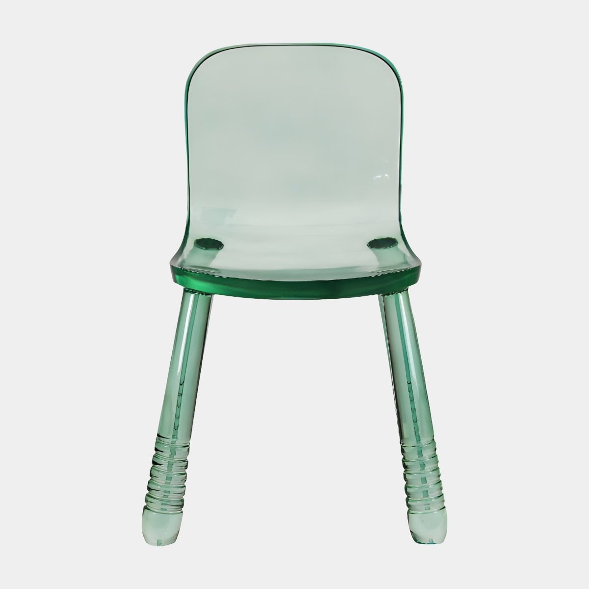 Green Ringed Leg Cast Resin Dining Chair - 80cm
