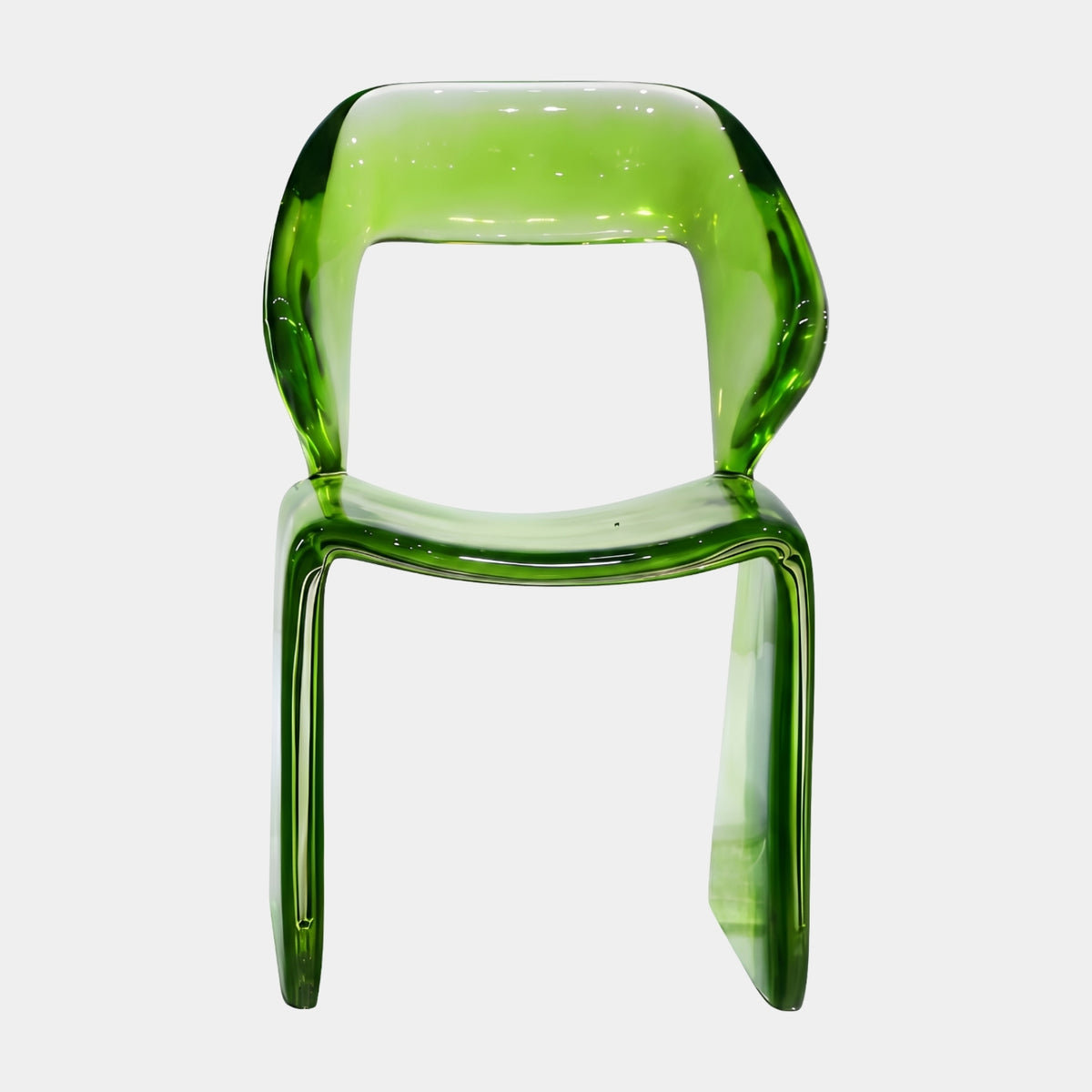 Green Winged Back Cast Resin Dining Chair - 80cm