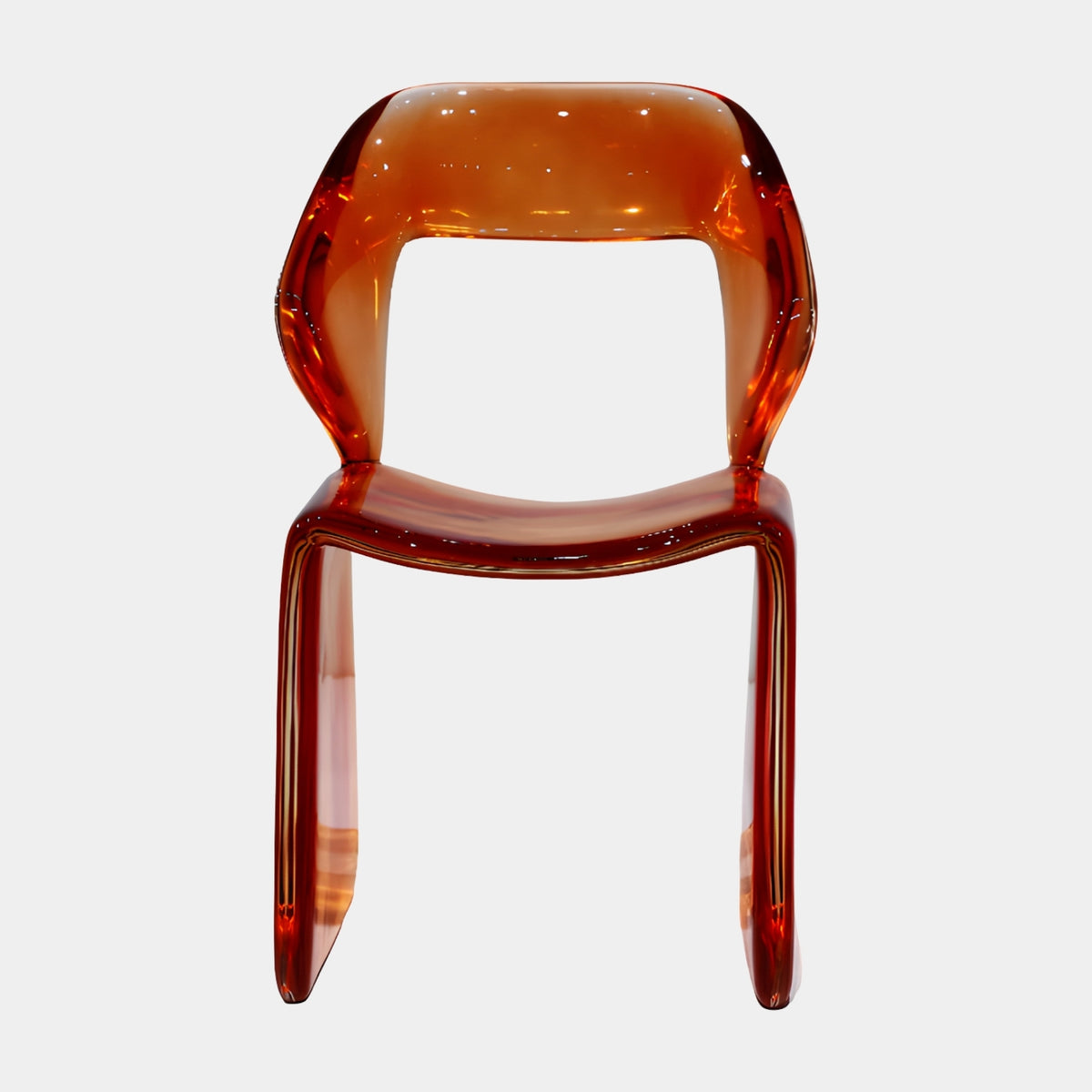 Burnt Orange Winged Back Cast Resin Dining Chair - 80cm
