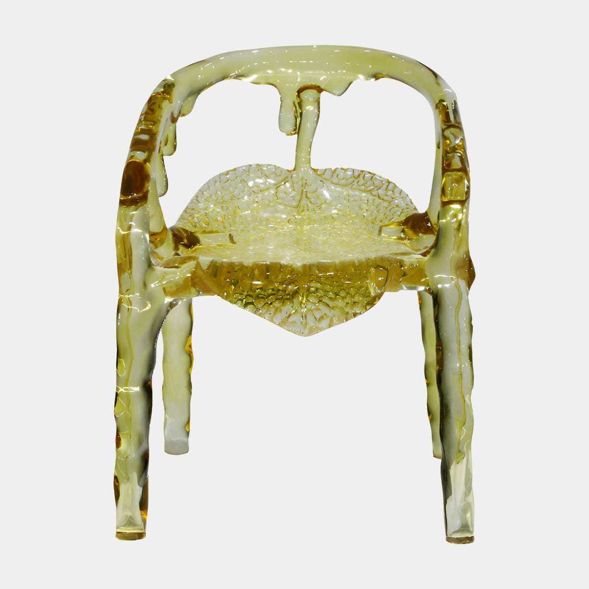 Yellow Molten Form Cast Resin Armchair - 74cm