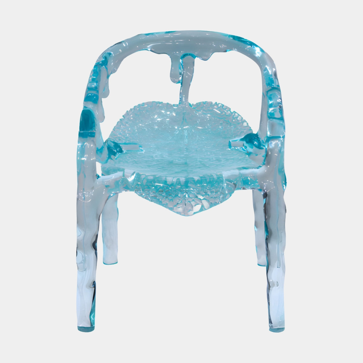 Aqua Molten Form Cast Resin Armchair - 74cm