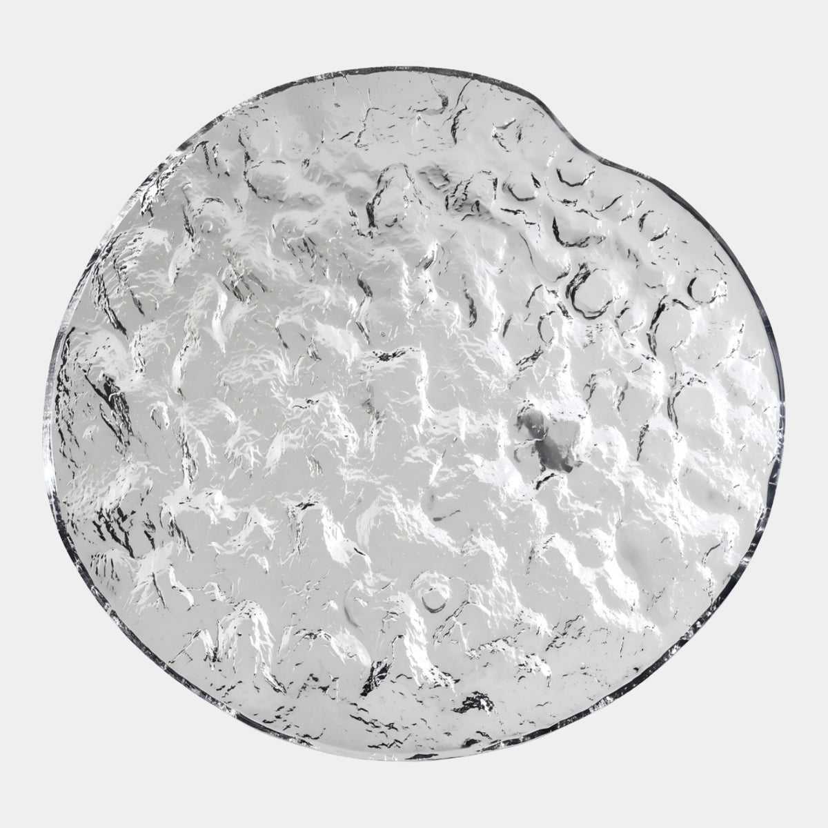Clear Crested Wave Resin Table Top (140cm) by Giant Sculptures, an irregular round surface with textured crests and hollows, shown on a plain white background.