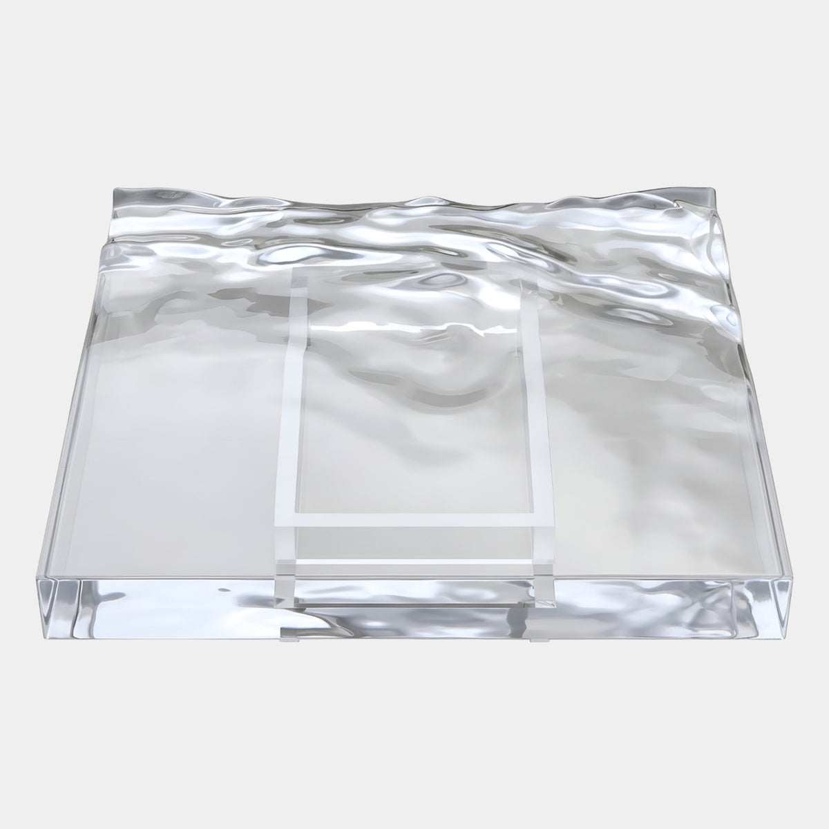 Colourless Rippled Top Cast Resin Low Table - 120cm