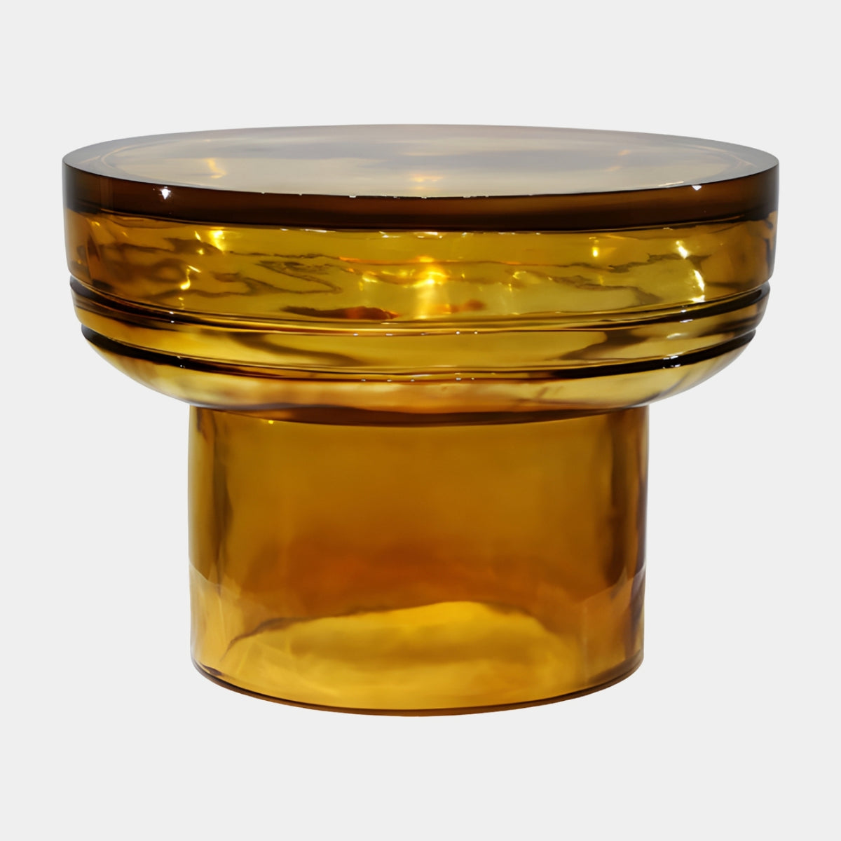 Amber Ringed Bowl Top Cast Resin Coffee Table - 60cm
