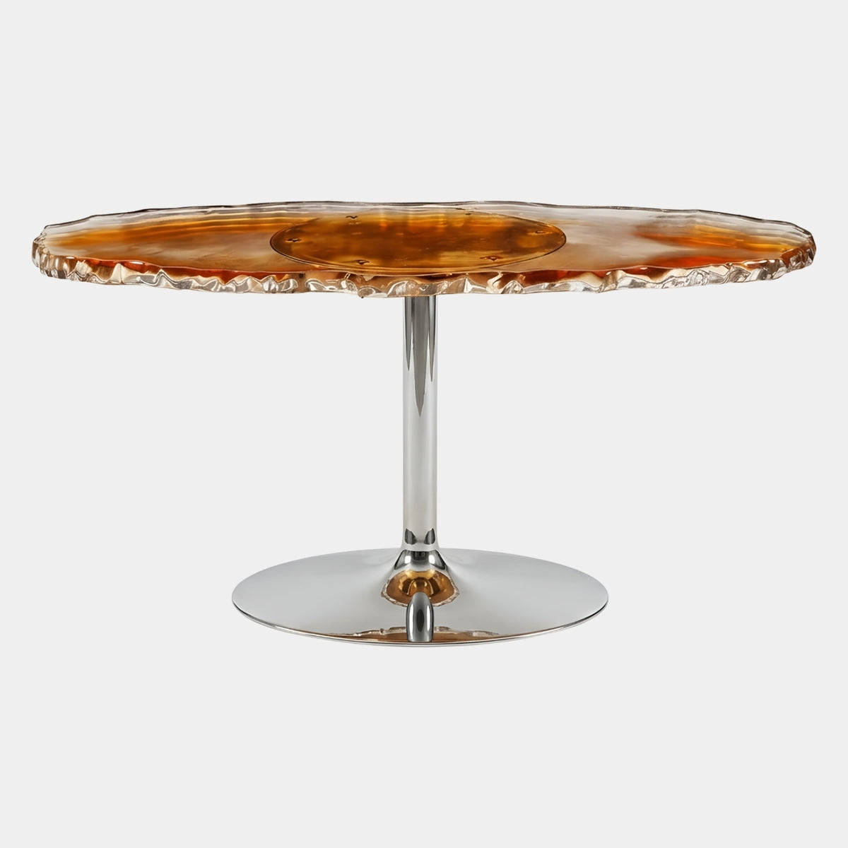 Amber Crimped Edge Resin & Steel Dining Table - 180cm