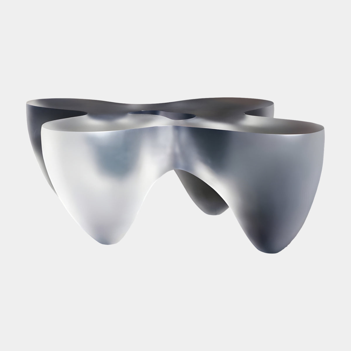 Frosted Four Lobe Cast Resin Low Table - 110cm