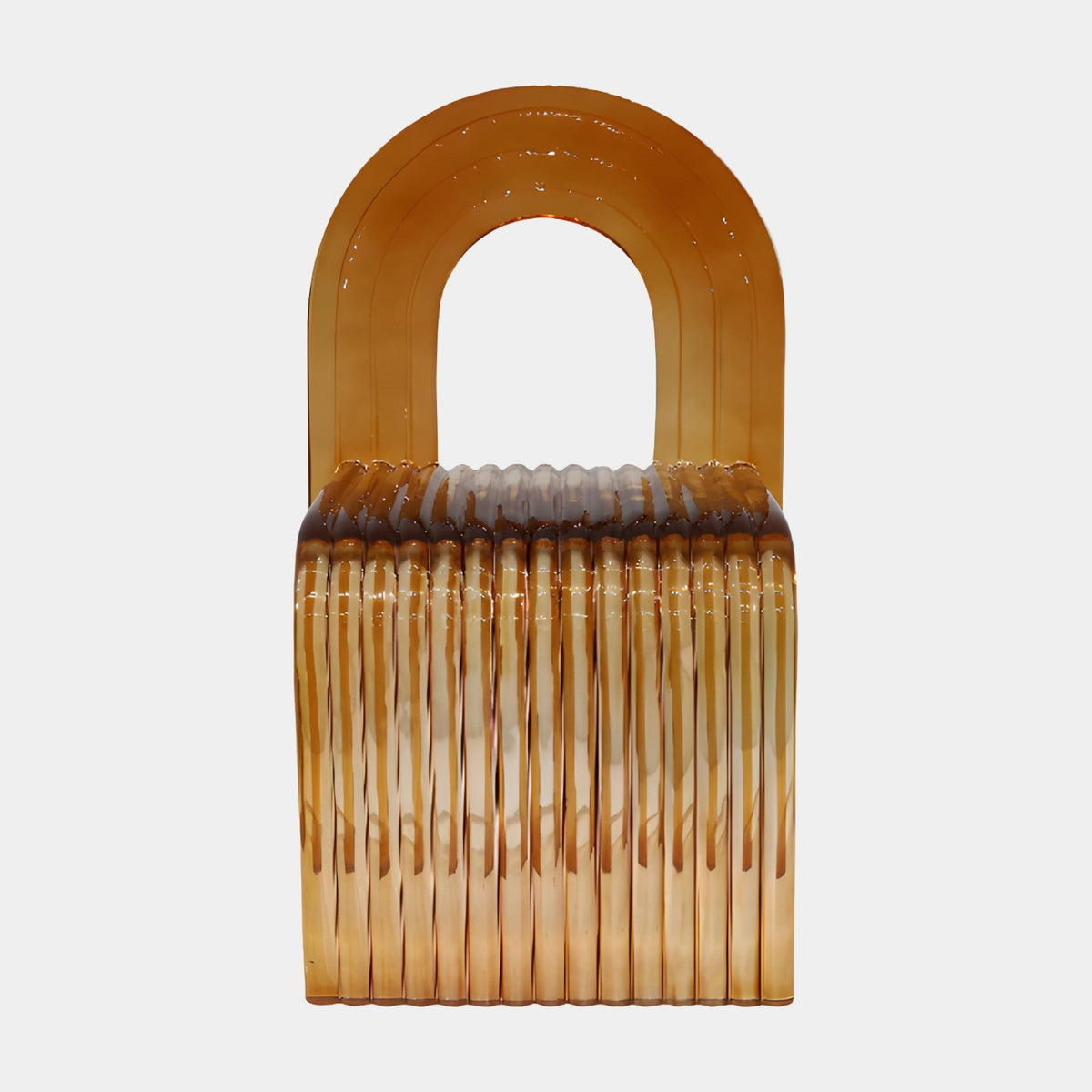 Amber Arched Back Fluted Cast Resin Chair - 86cm