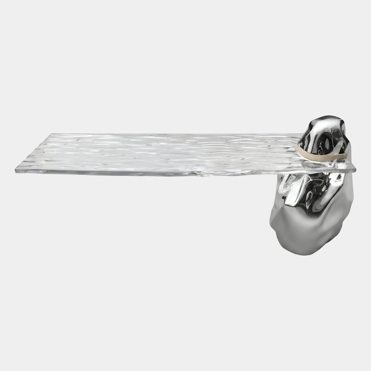Rippled Clear Slab & Silver Rock Resin Console - 280cm