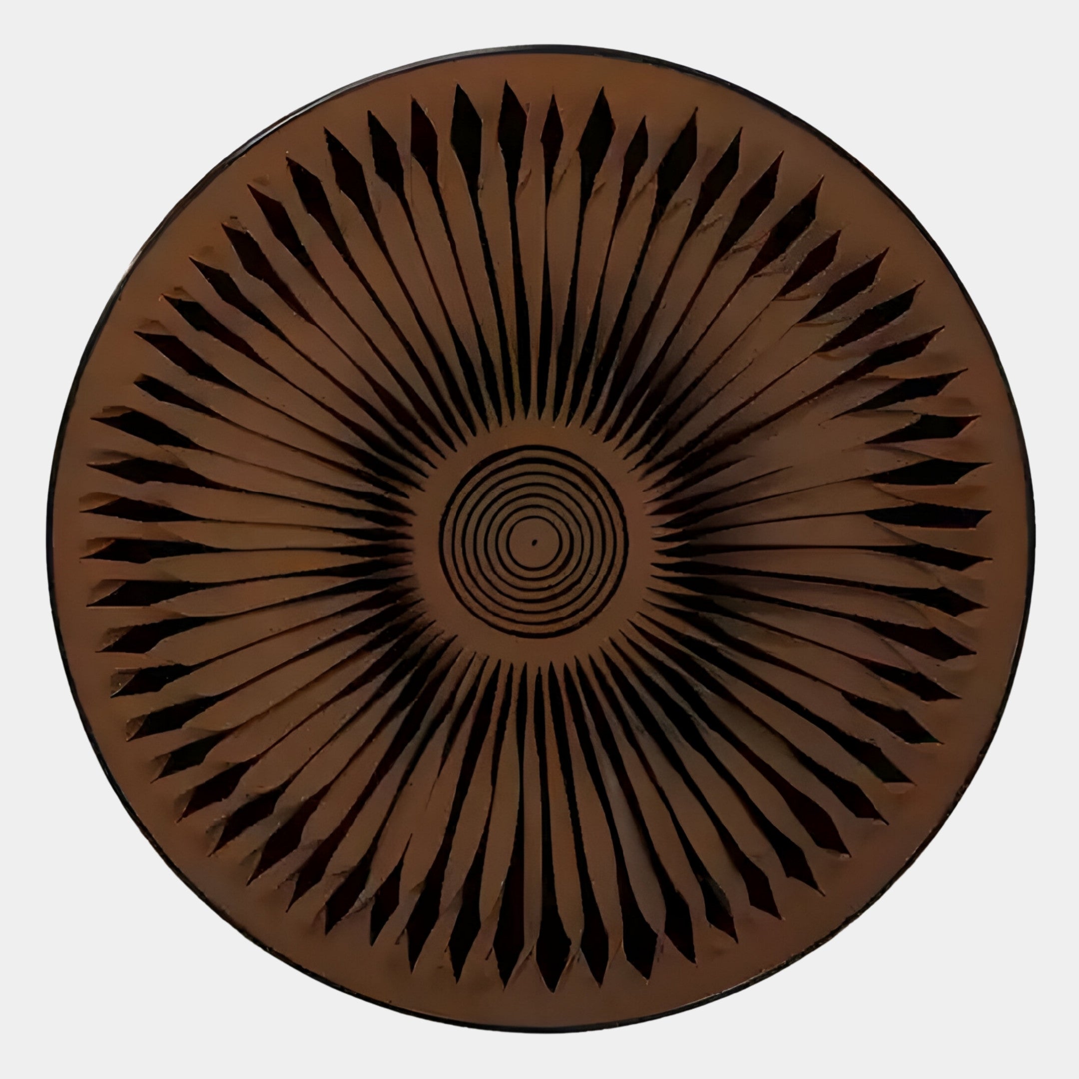 Centriva Brown I Folded Leather Round 3D Wall Art