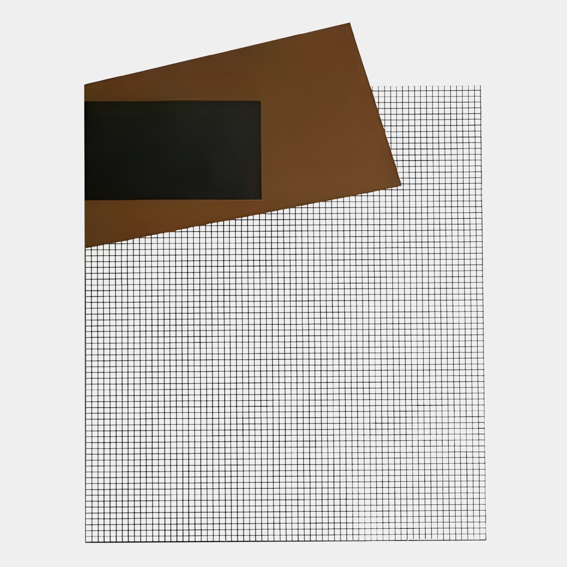 Gridorra Black & Brown Leather Grid Panel 3D Wall Art
