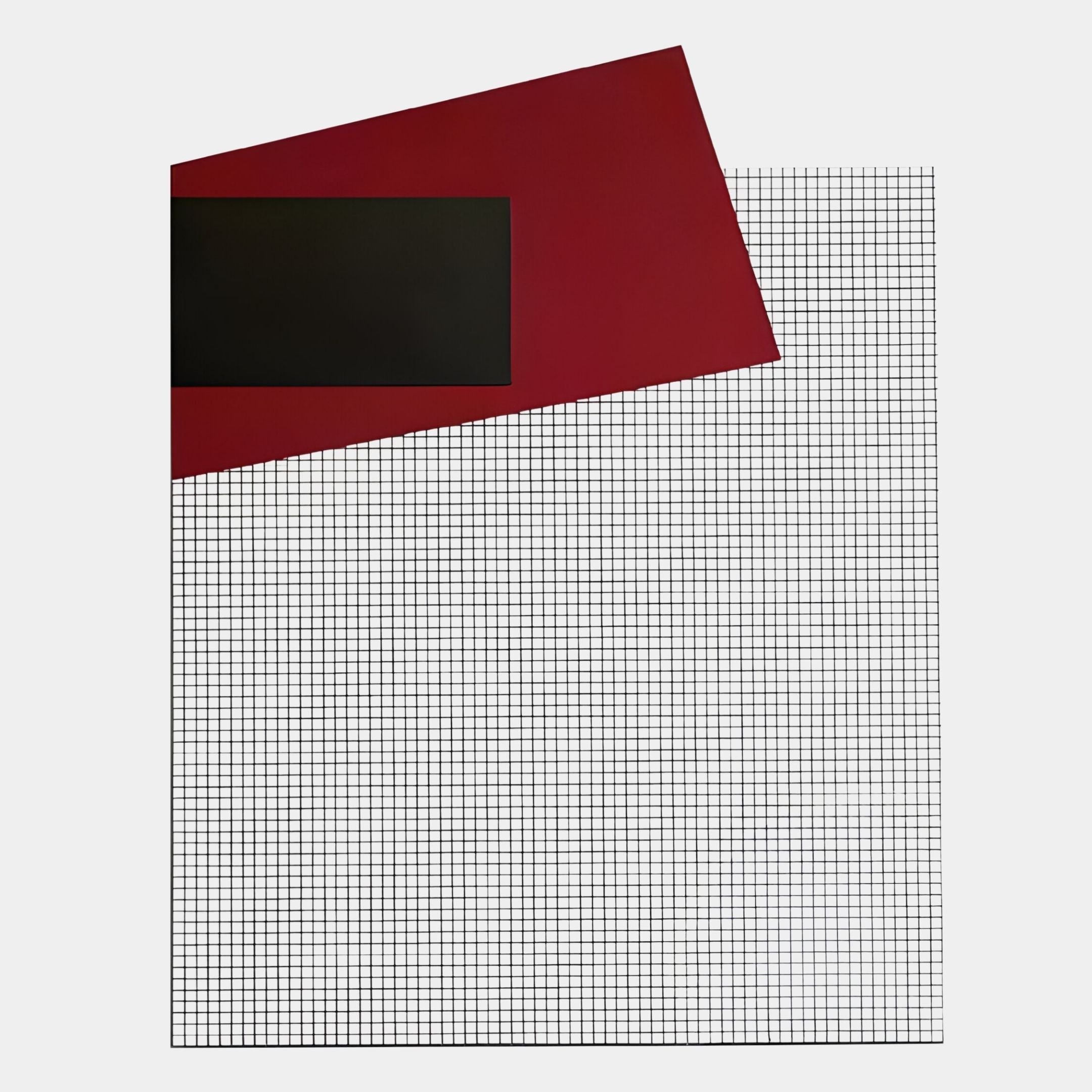 Gridorra Black & Red Leather Grid Panel 3D Wall Art