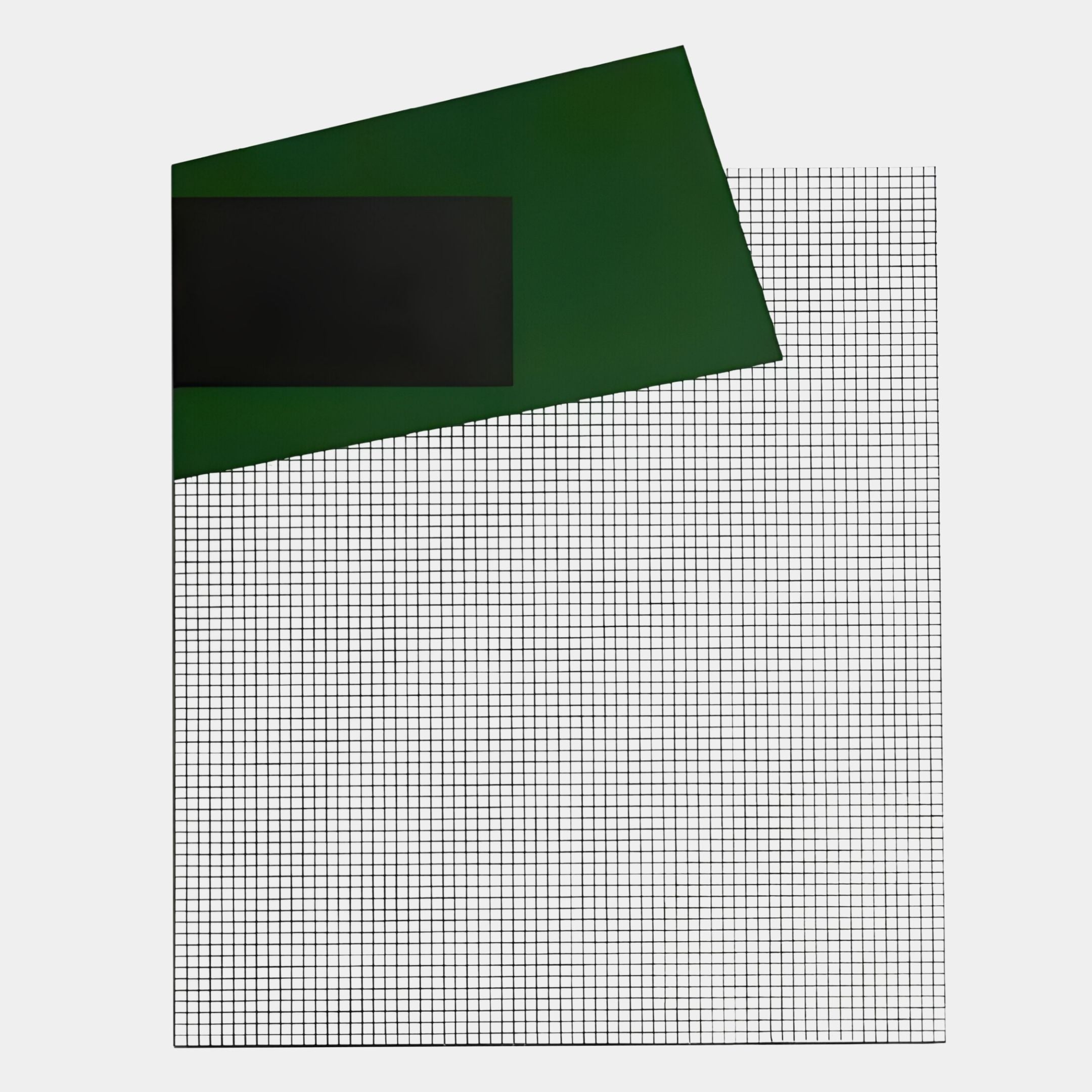 Gridorra Black & Green Leather Grid Panel 3D Wall Art