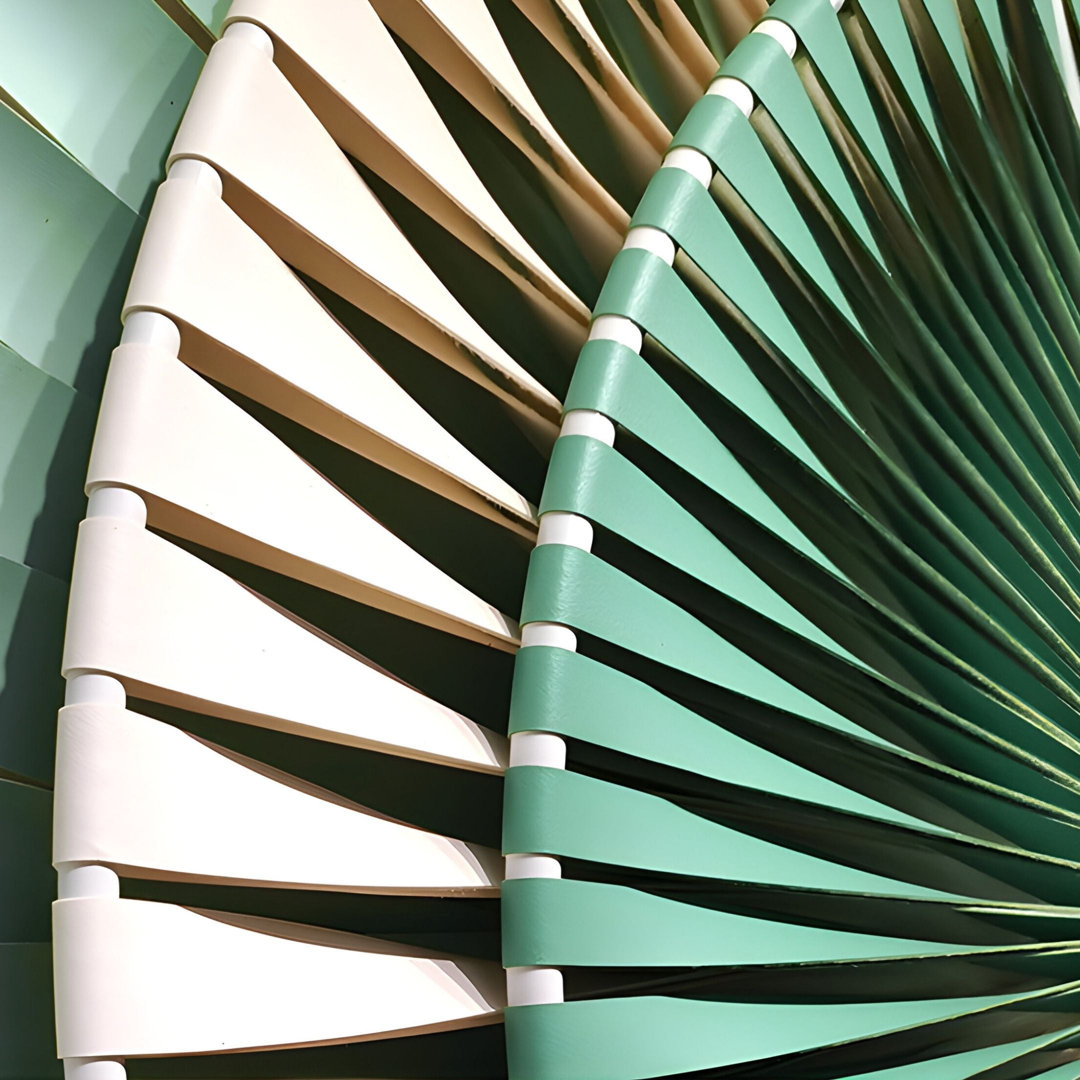 Radiora Green & White Leather Circular 3D Wall Art