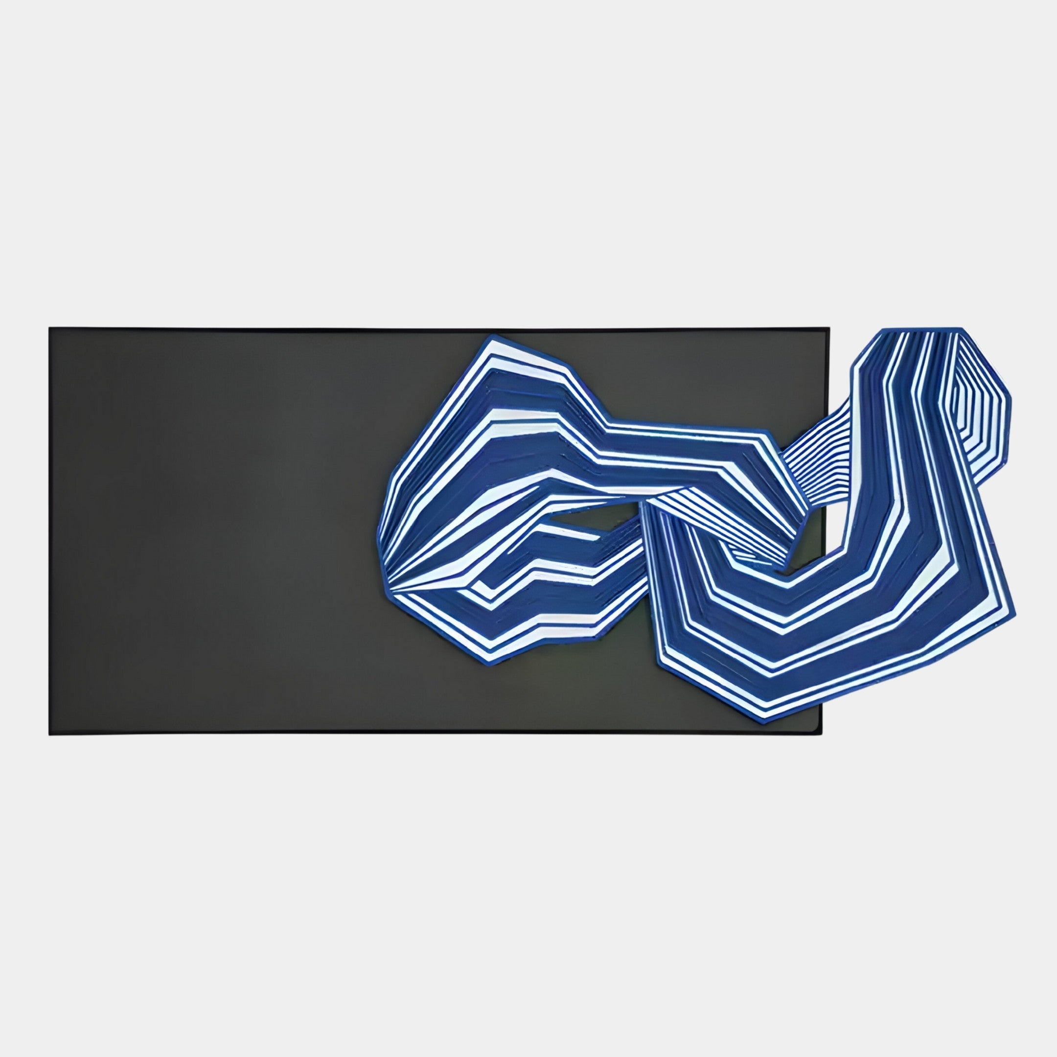 Riborra Black & Blue Layered Wood Carving 3D Wall Art