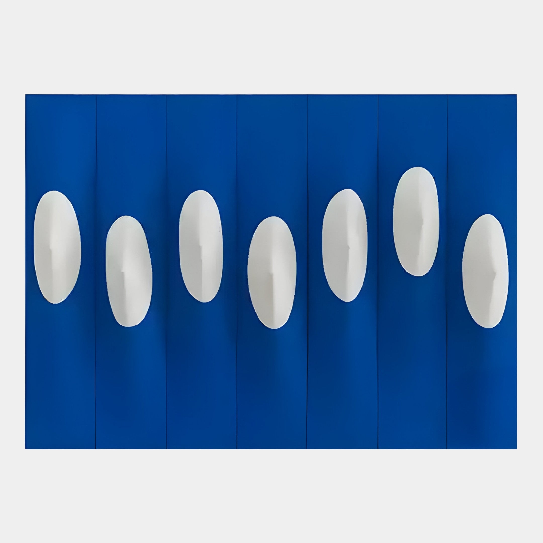 Virello Royal Blue & White Disc Leather 3D Wall Art