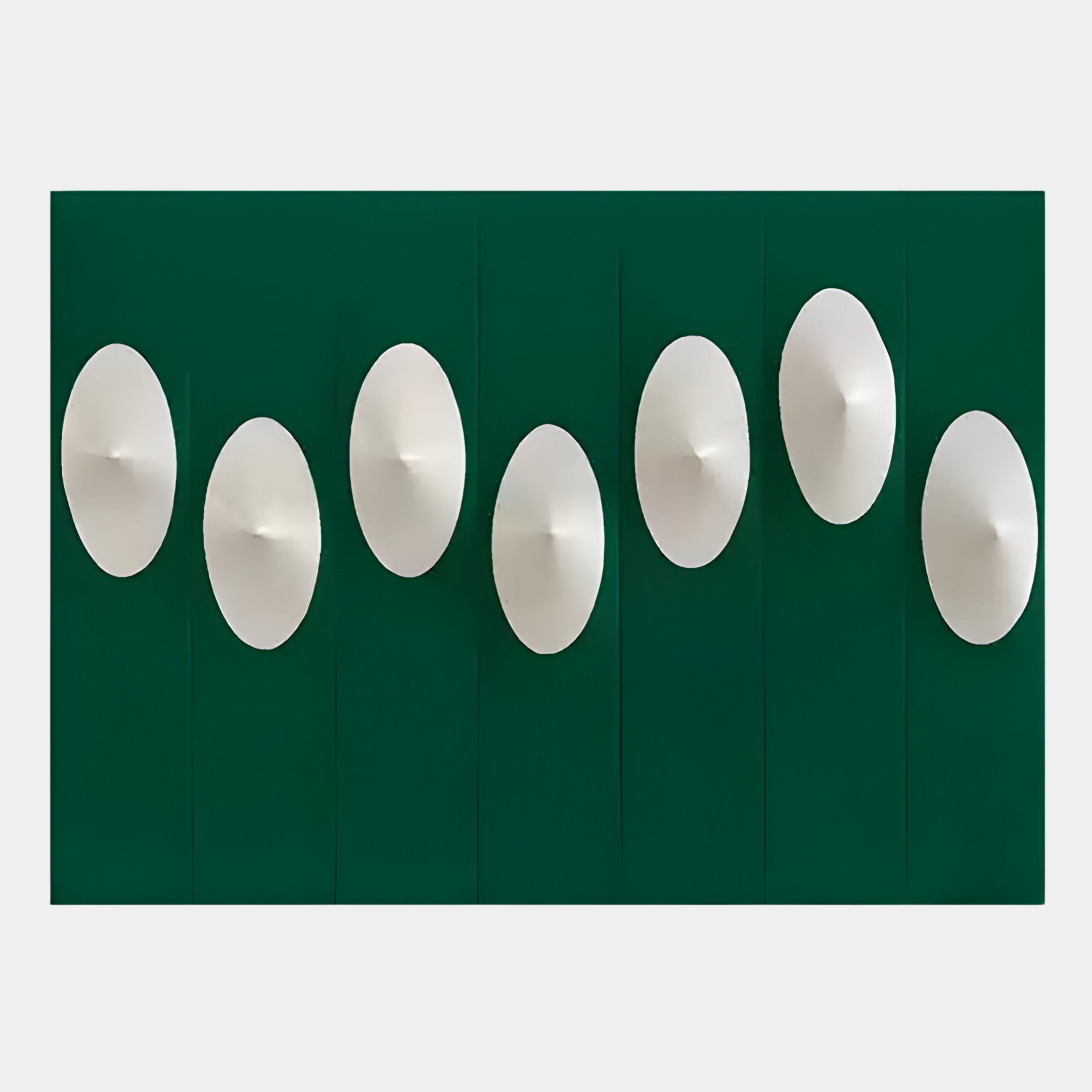 Virello Deep Green & White Disc Leather 3D Wall Art