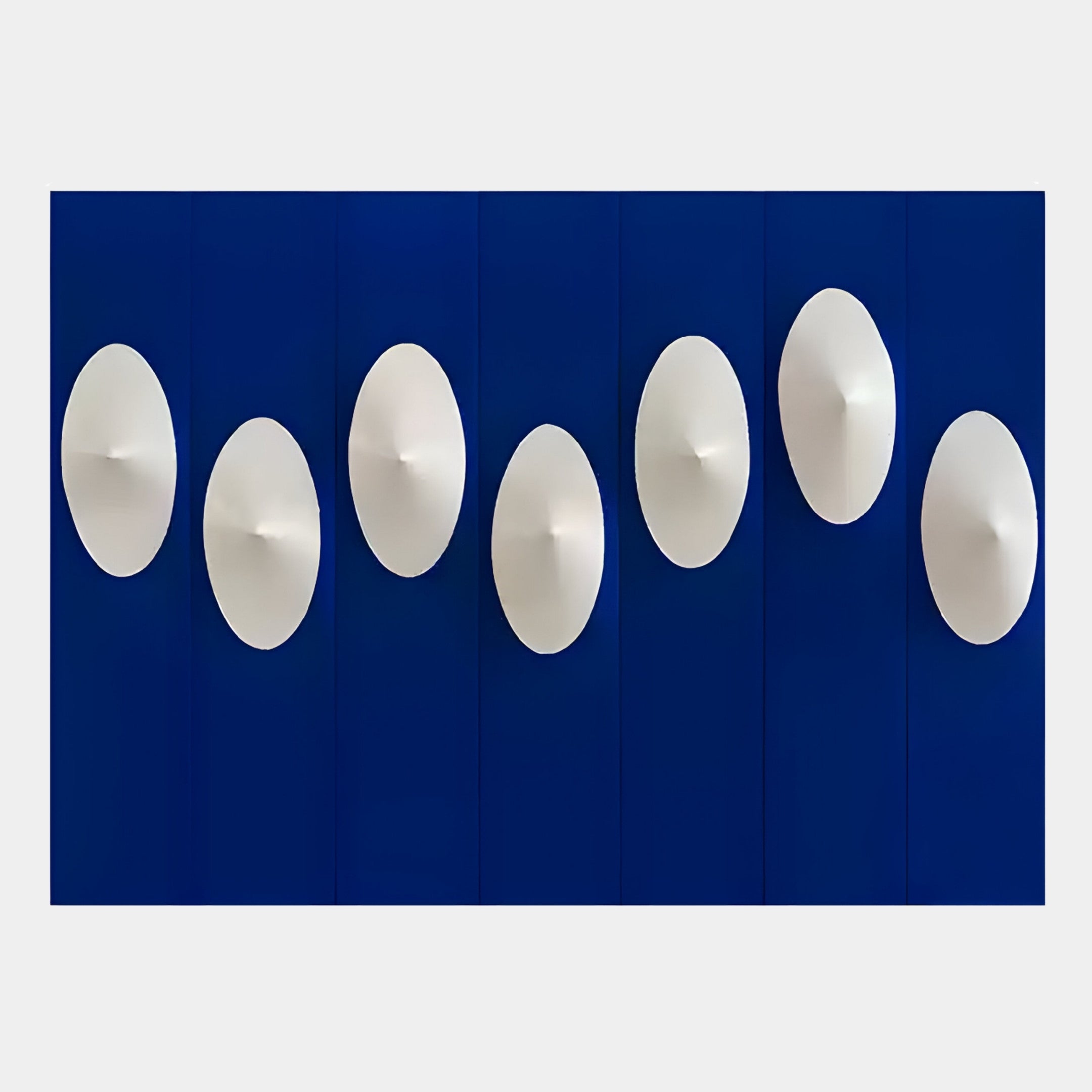 Virello Deep Blue & White Disc Leather 3D Wall Art
