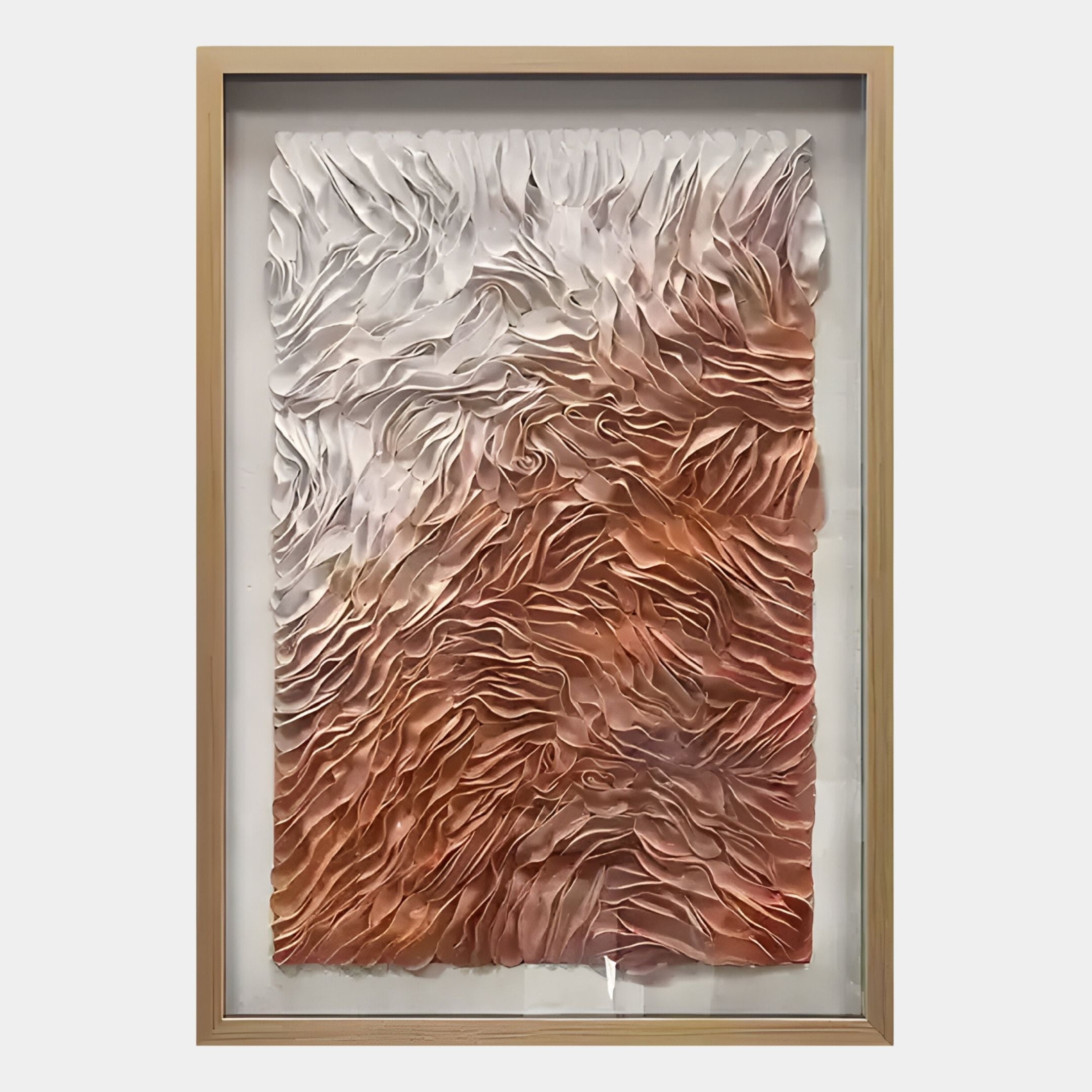 Florasca Copper Ripple Leather 3D Framed Wall Art