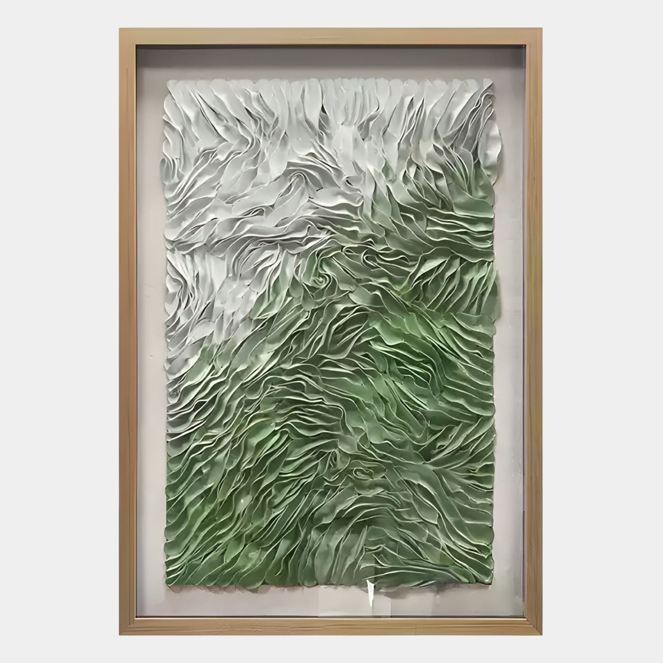 Florasca Green Ripple Leather 3D Framed Wall Art