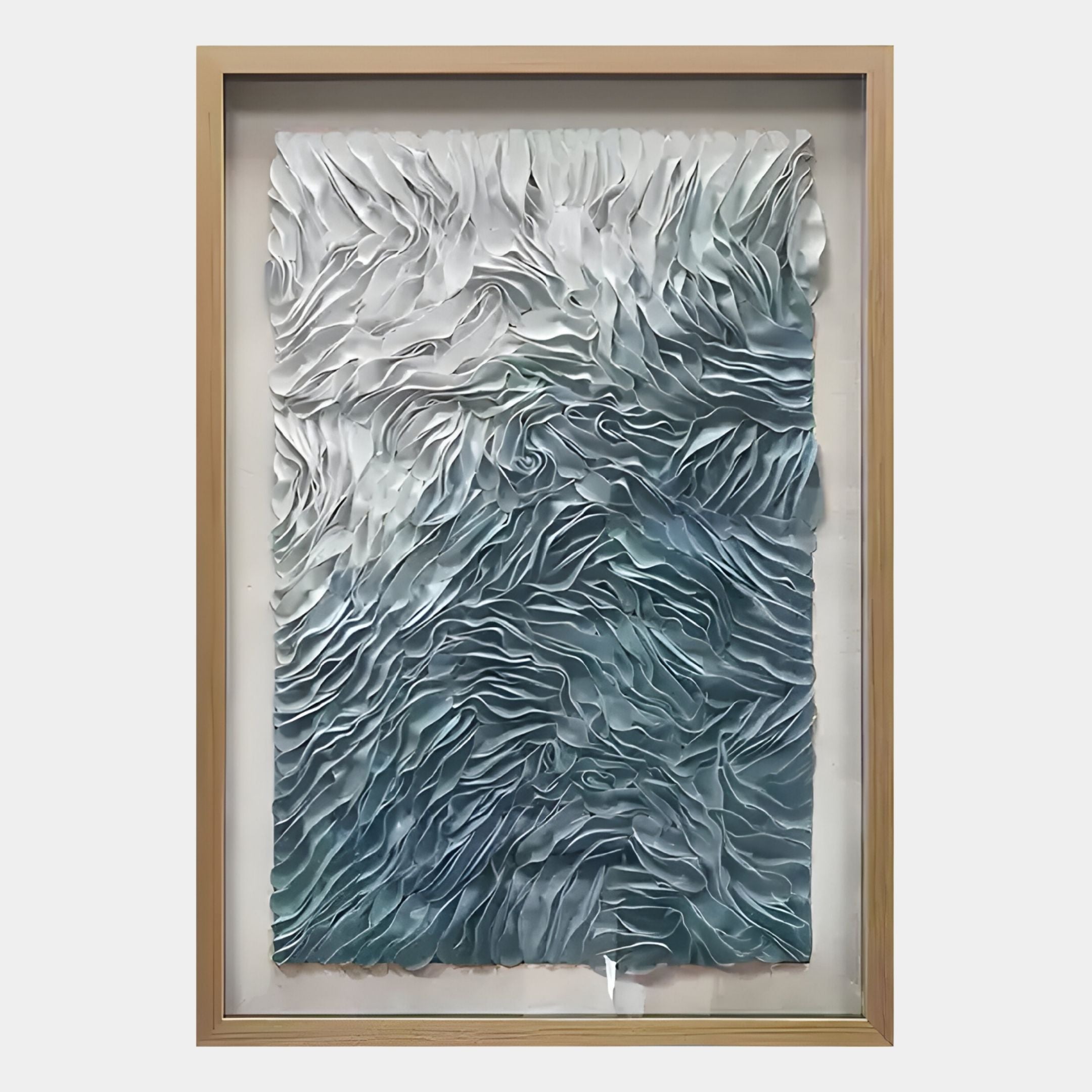Florasca Blue Ripple Leather 3D Framed Wall Art