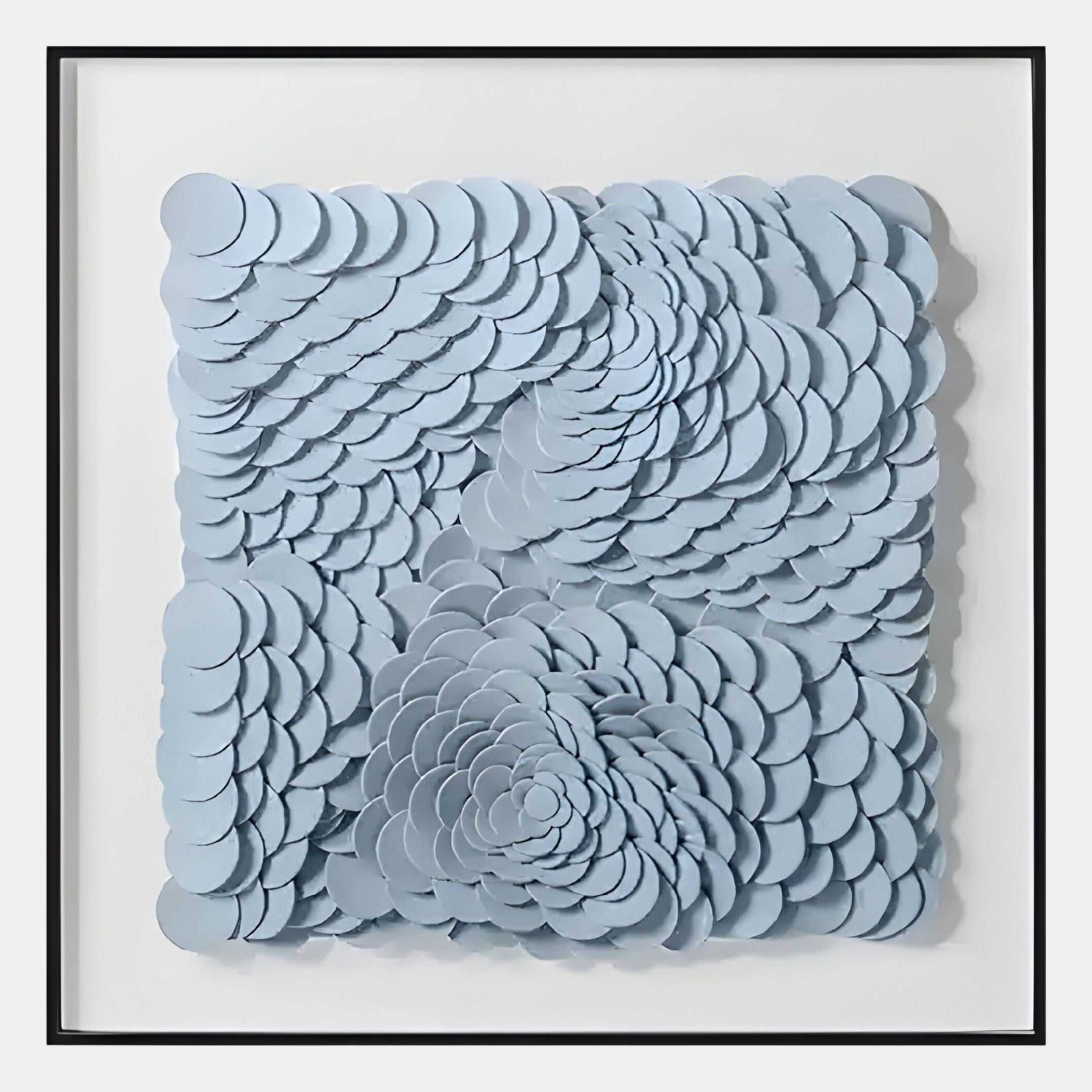 Calavine Blue Bloom Sculptural Leather 3D Wall Art