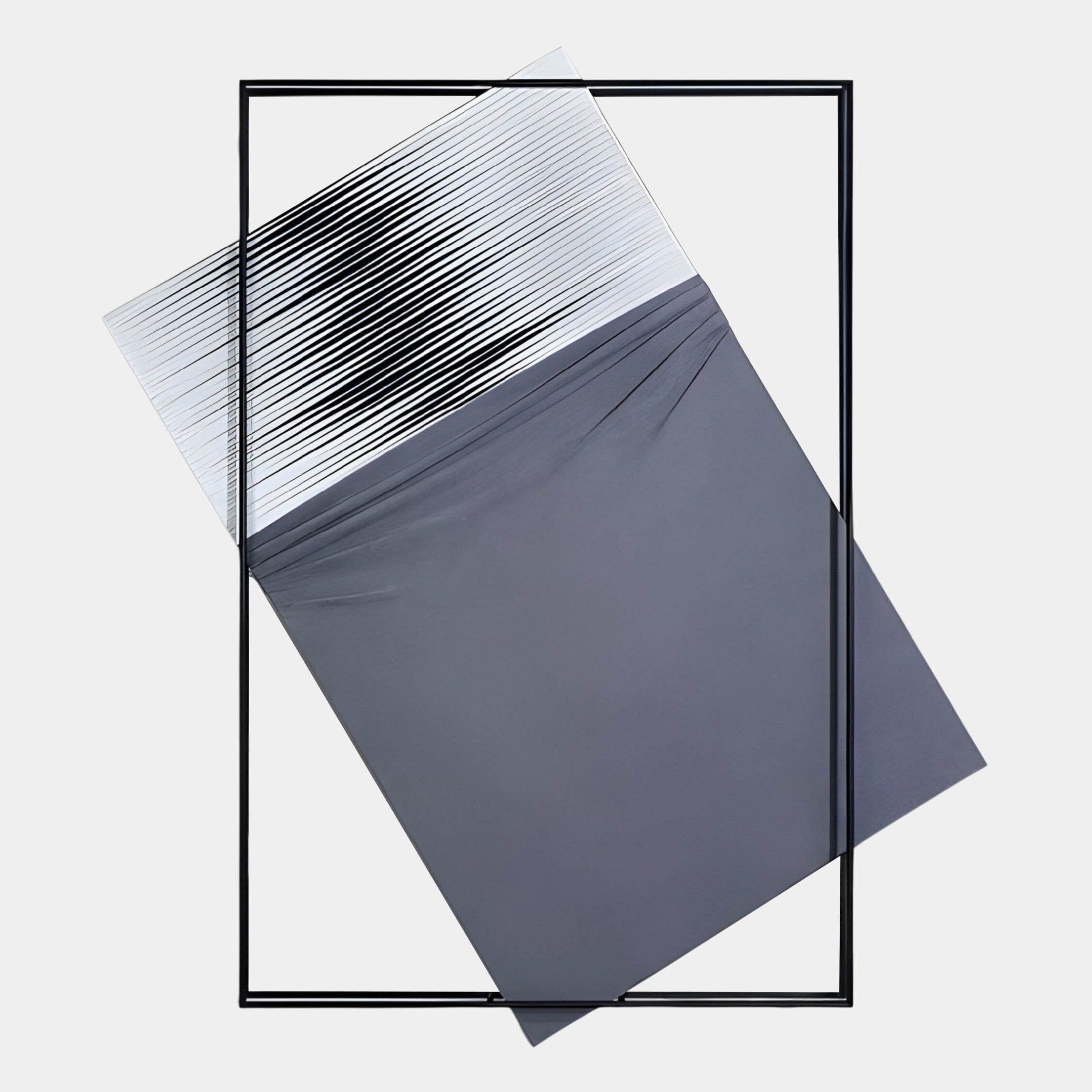 Stravonn Grey Panel Overlay Leather 3D Wall Art