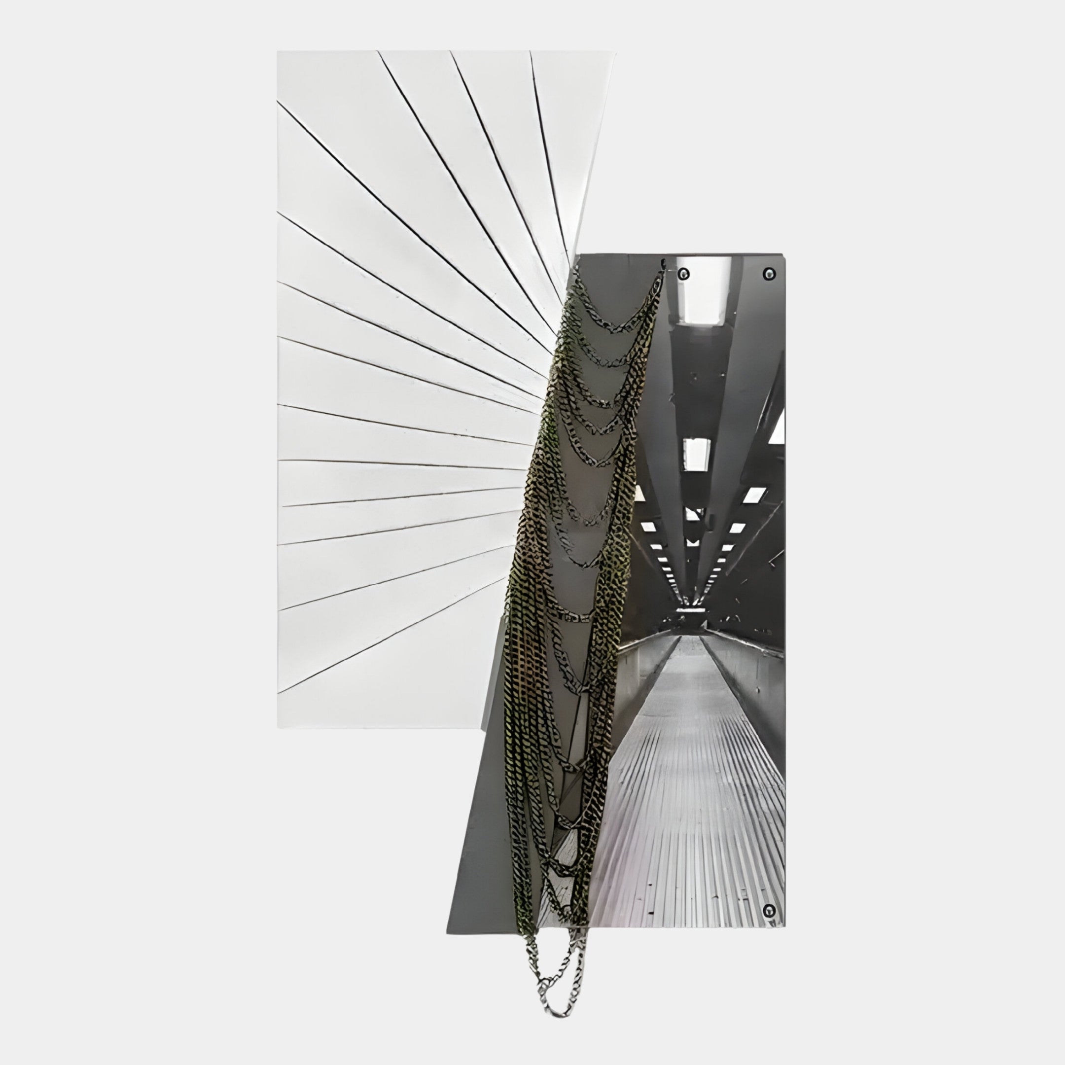 Urbis Black & White Tunnel Chain Leather 3D Wall Art