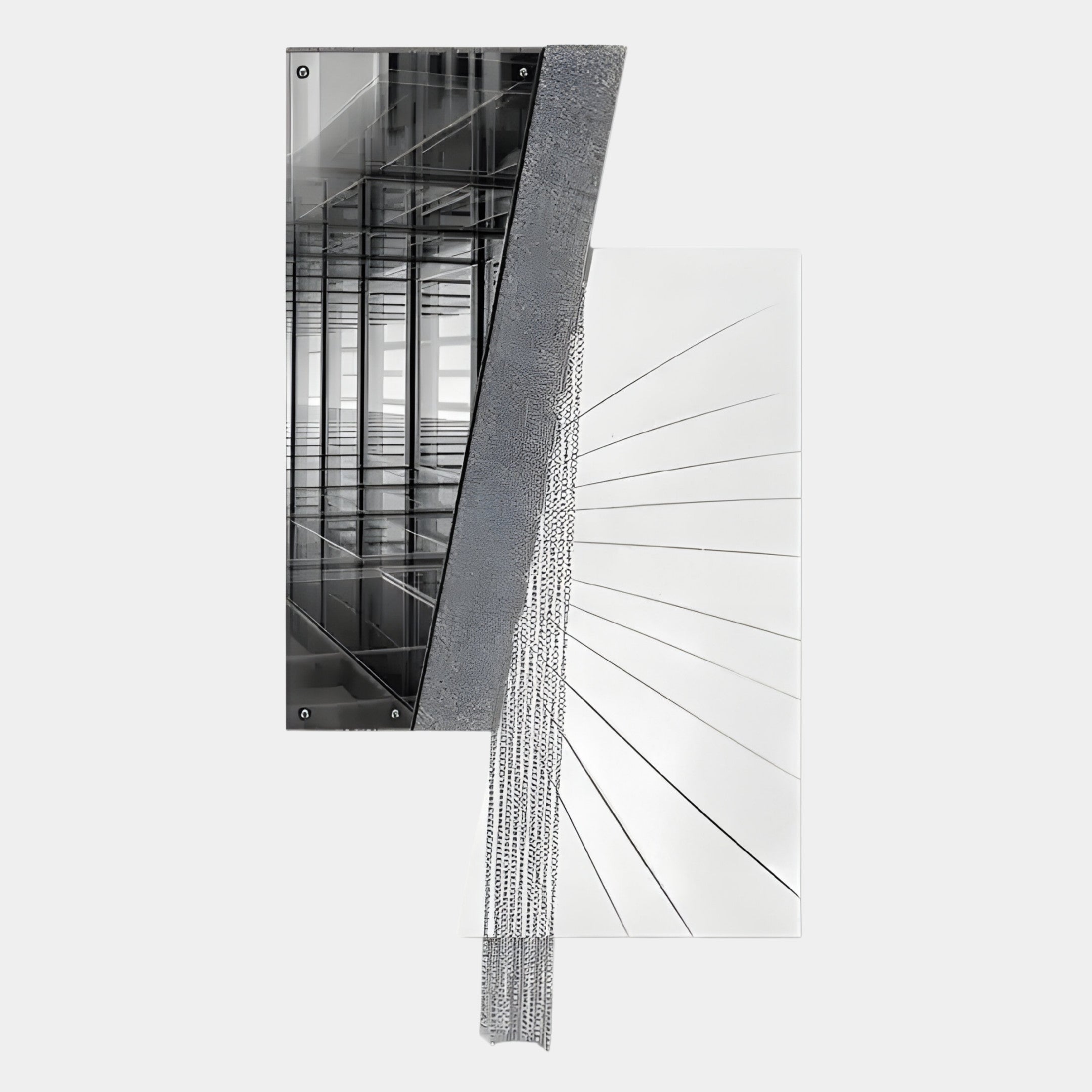 Urbis Black & White Gridview Chain Leather 3D Wall Art