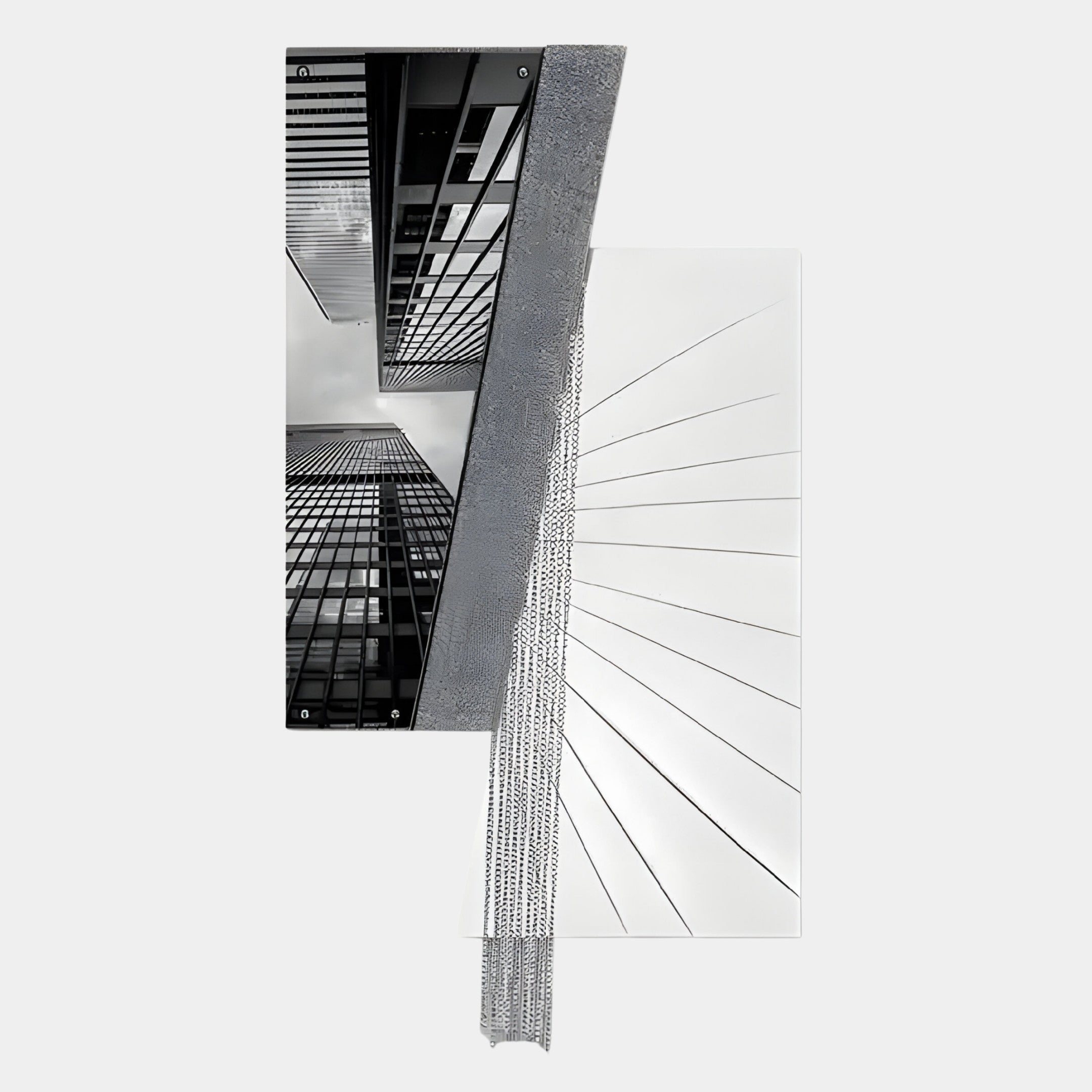 Urbis Black & White Skyline Chain Leather 3D Wall Art