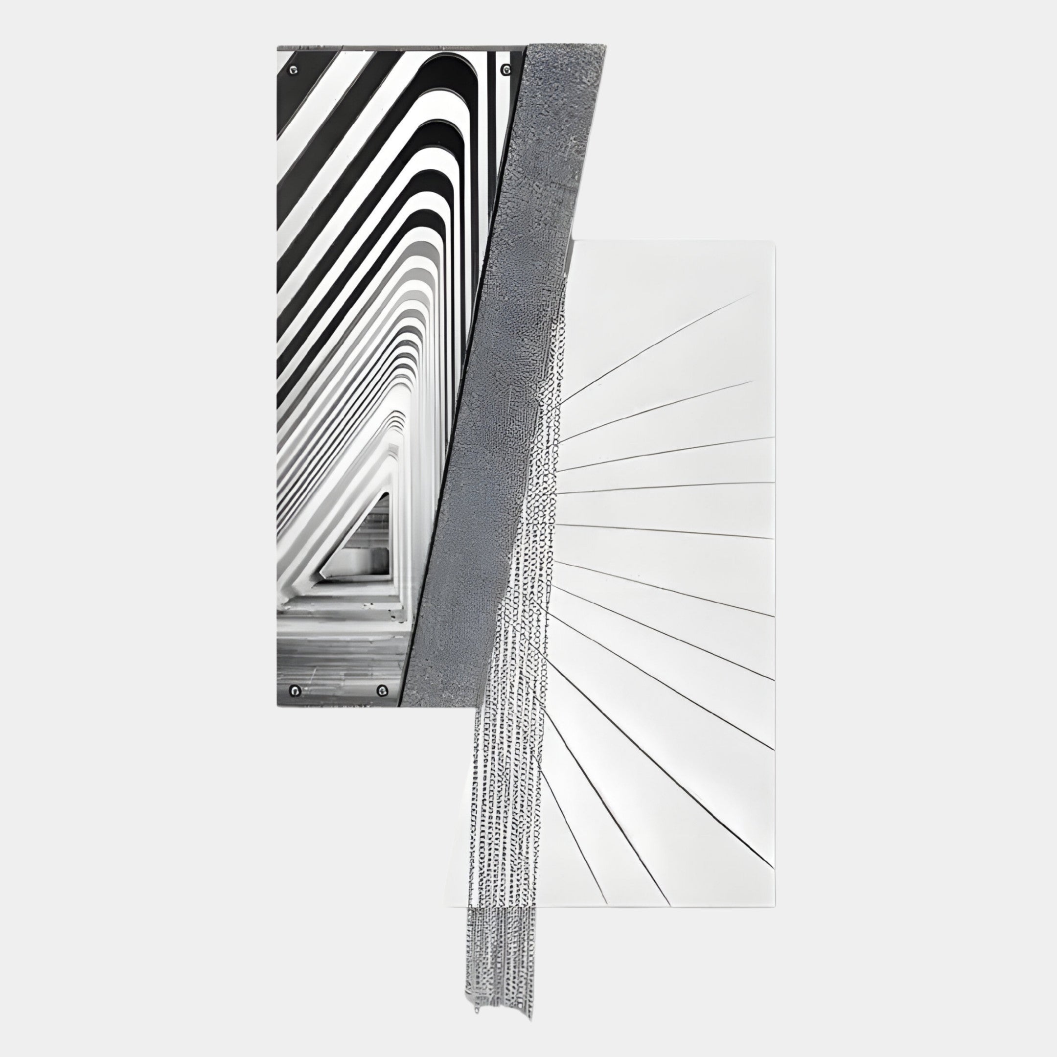 Urbis Black & White Vortex Chain Leather 3D Wall Art