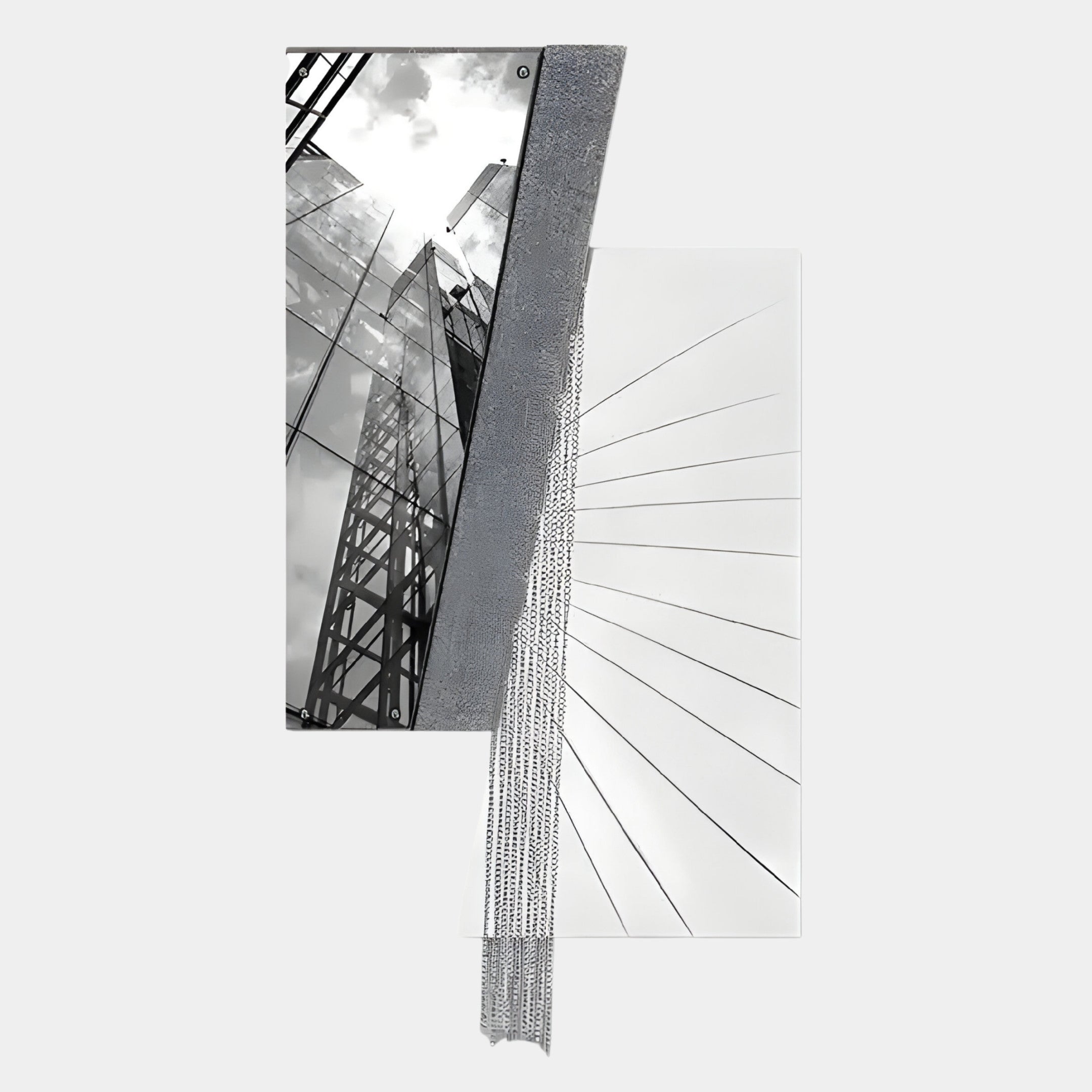 Urbis Black & White Urban Rise Chain Leather 3D Wall Art