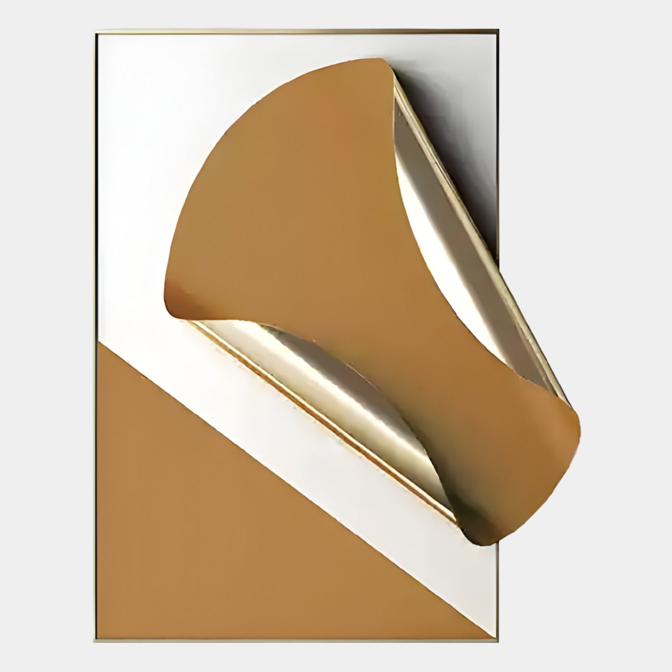 Valmeris Vertical Amber Fold Sculptural Metal 3D Wall Art