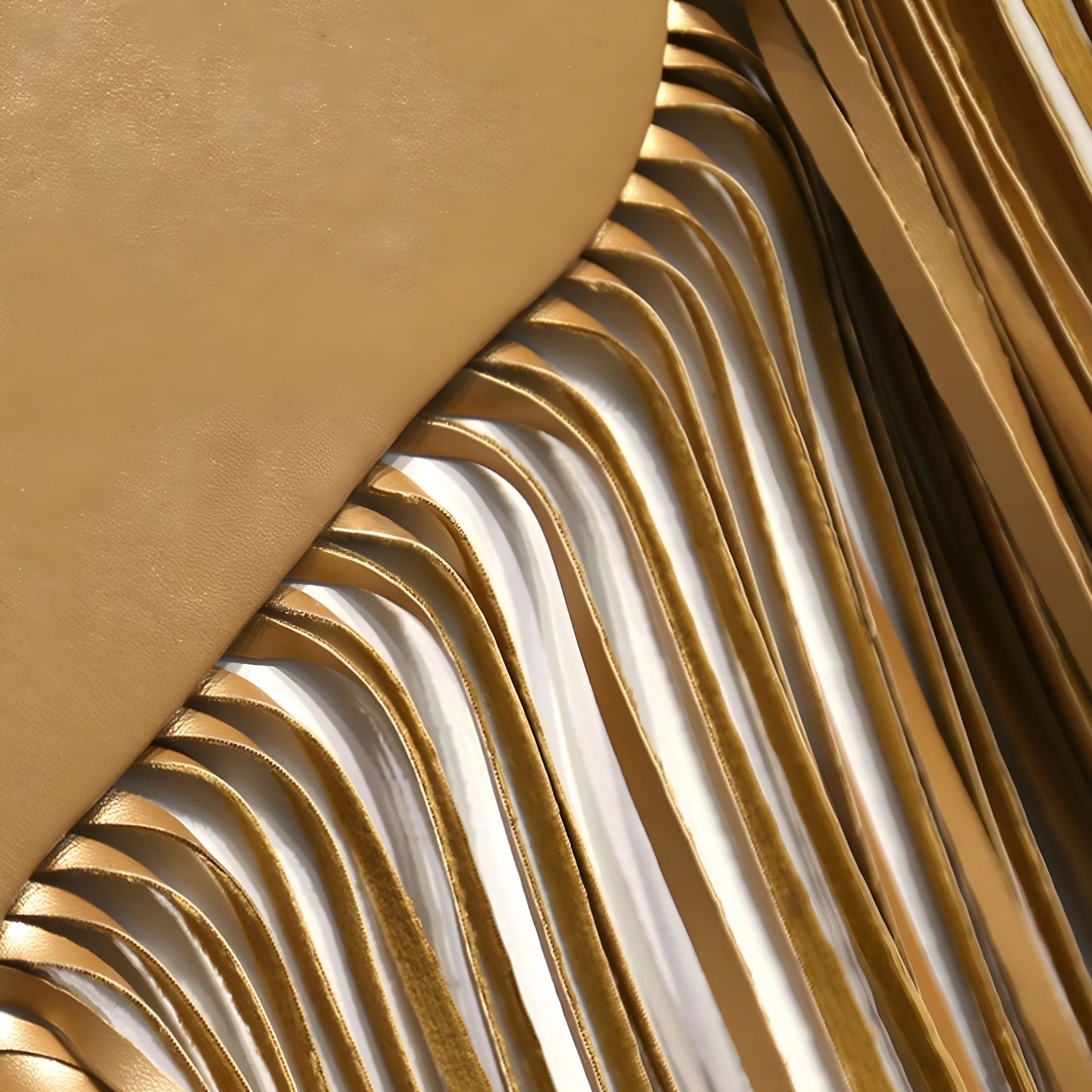 Drapelle Gold Flow Layered Leather 3D Wall Art
