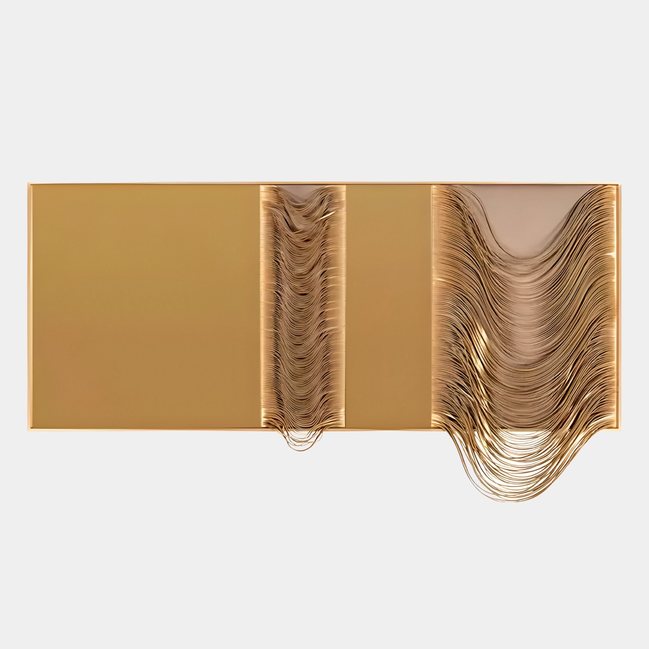 Drapelle Gold Flow Layered Leather 3D Wall Art