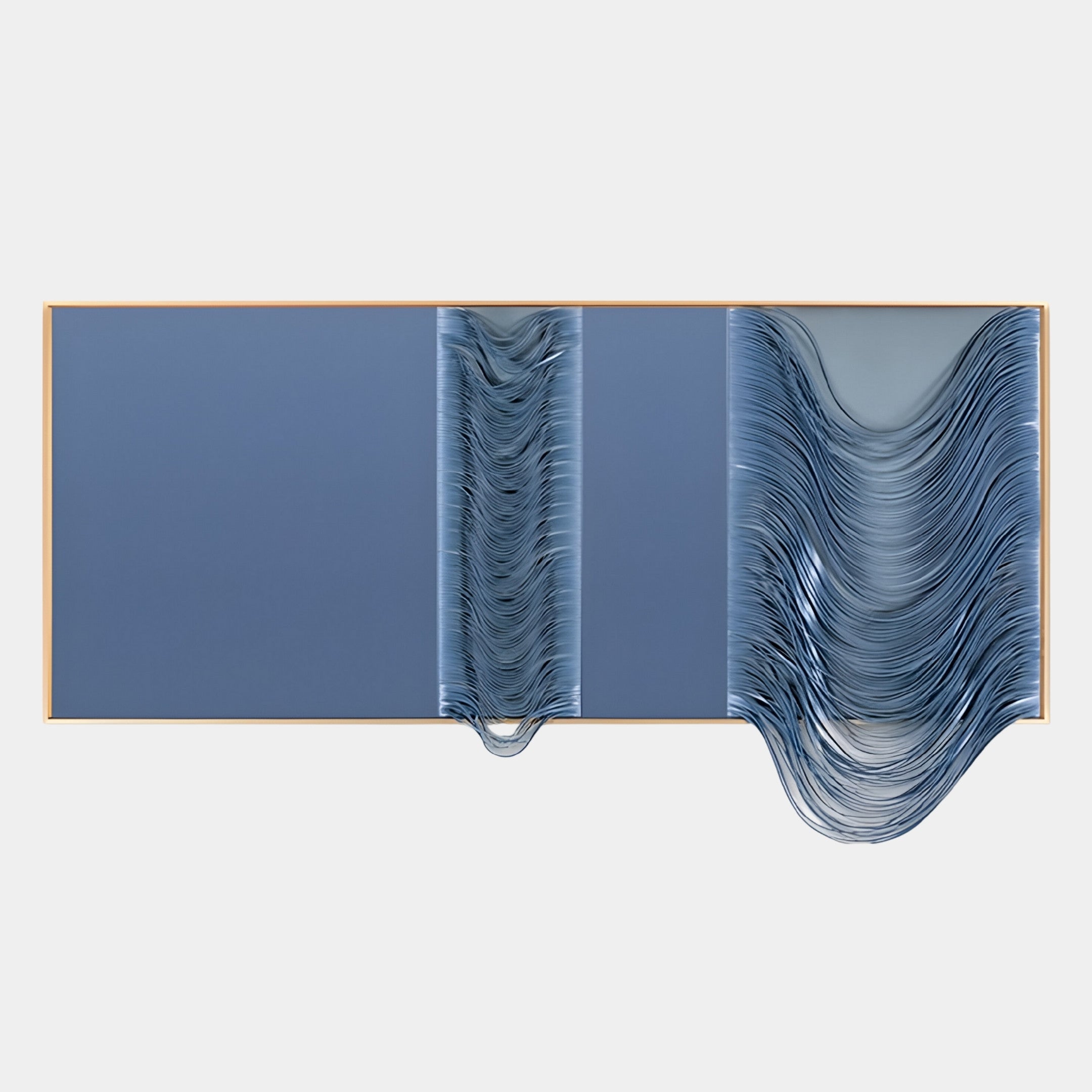 Drapelle Blue Flow Layered Leather 3D Wall Art