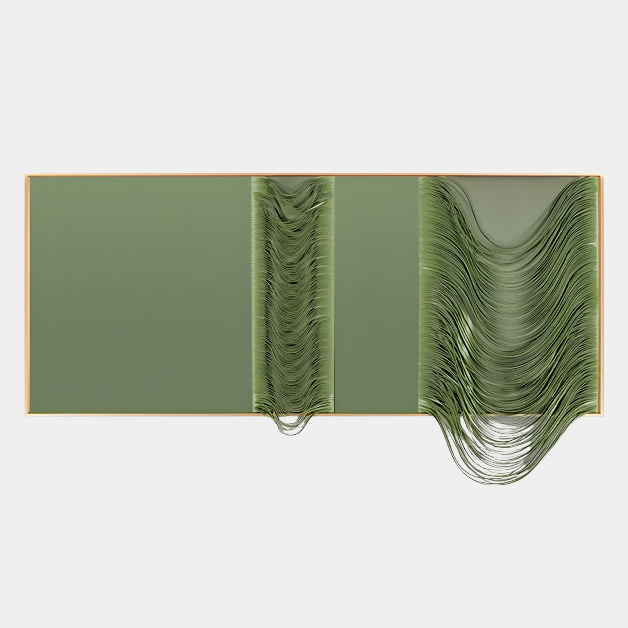 Drapelle Green Flow Layered Leather 3D Wall Art