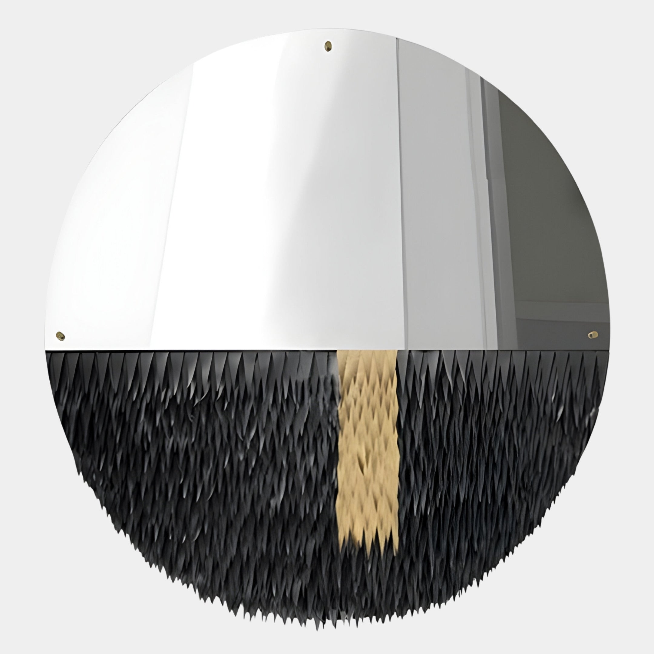 Vantara Noir & Gold Leather Mirror 3D Wall Art