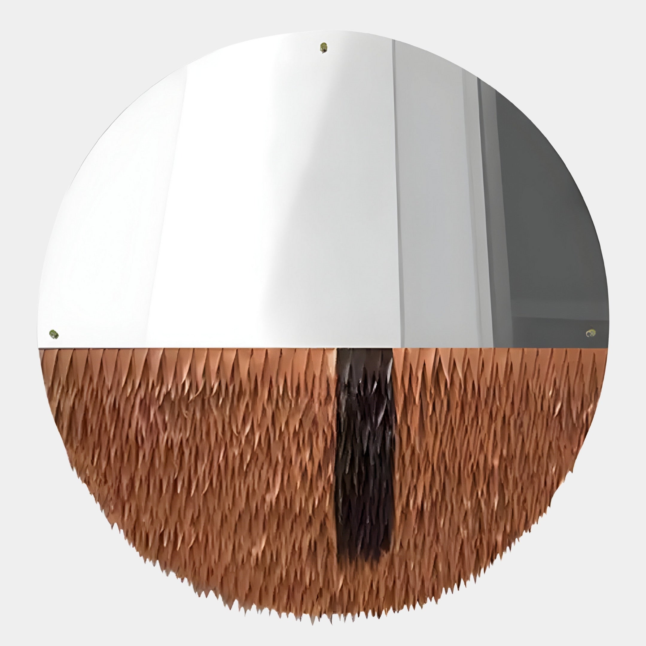 Vantara Copper & Black Leather Mirror 3D Wall Art