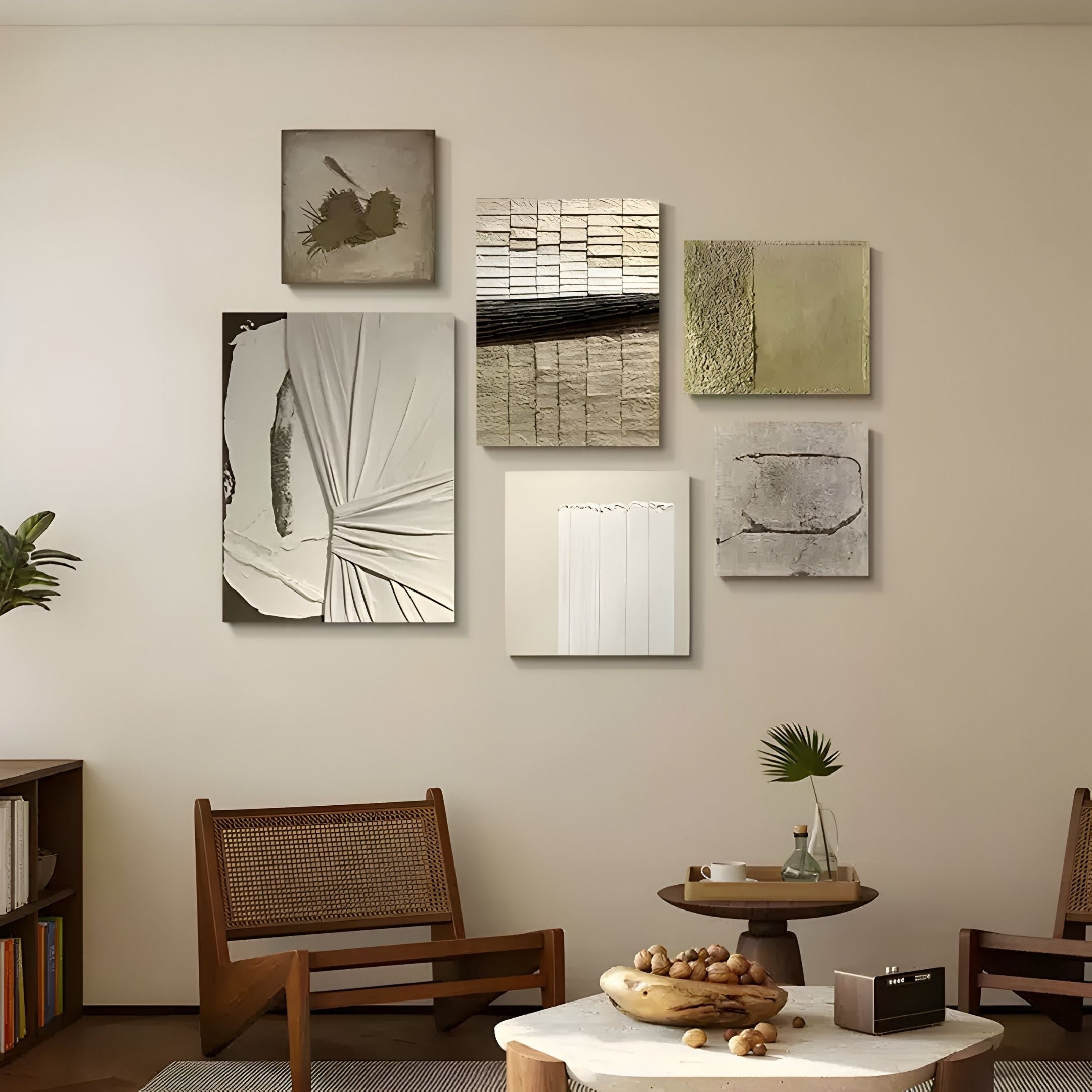 Terrisma 6-Set Textured Earth Tones 3D Wall Art