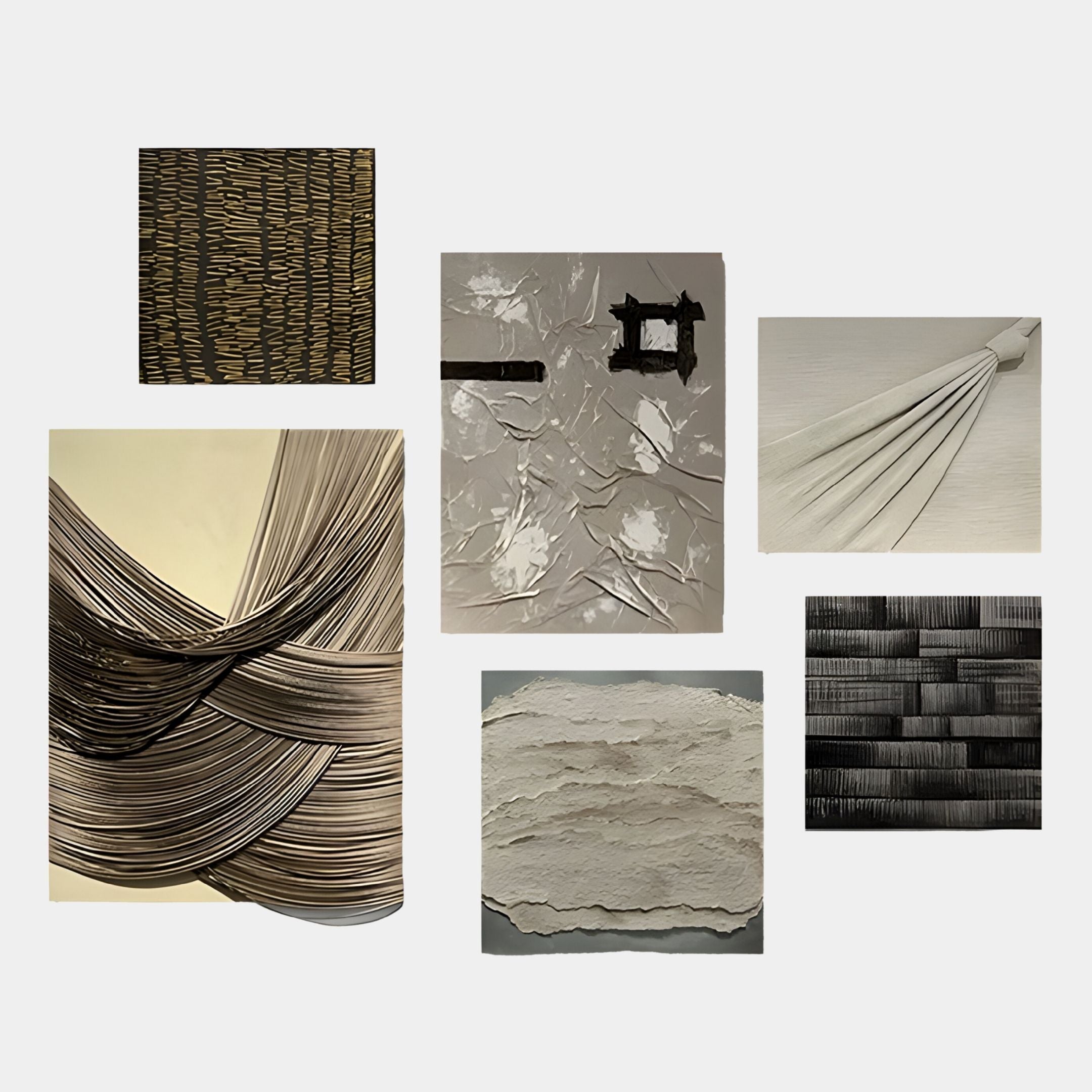 Terrisma 6-Set Dark & Sculpted Textured 3D Wall Art