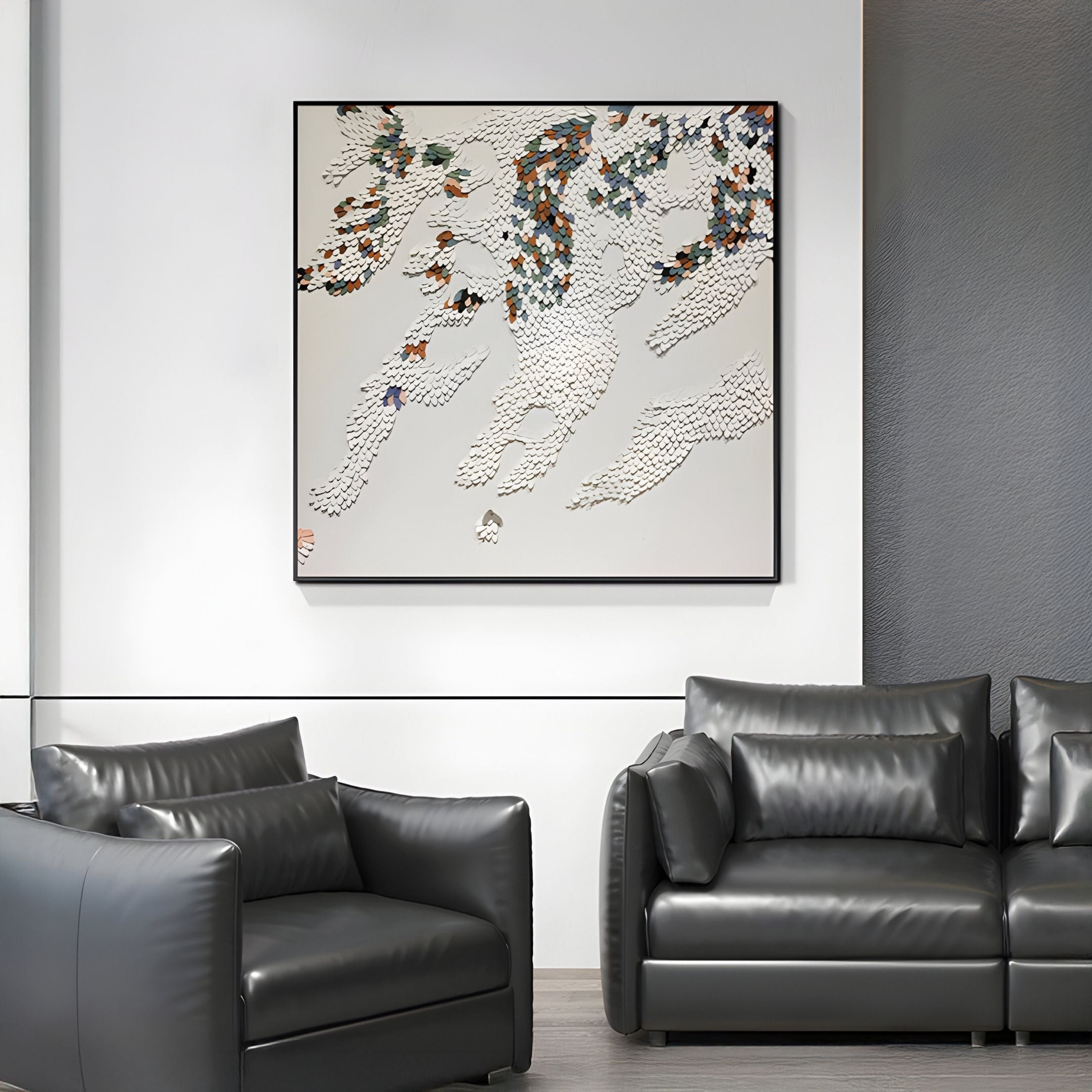 Pellora Multi-Colour Leather Scale 3D Wall Art