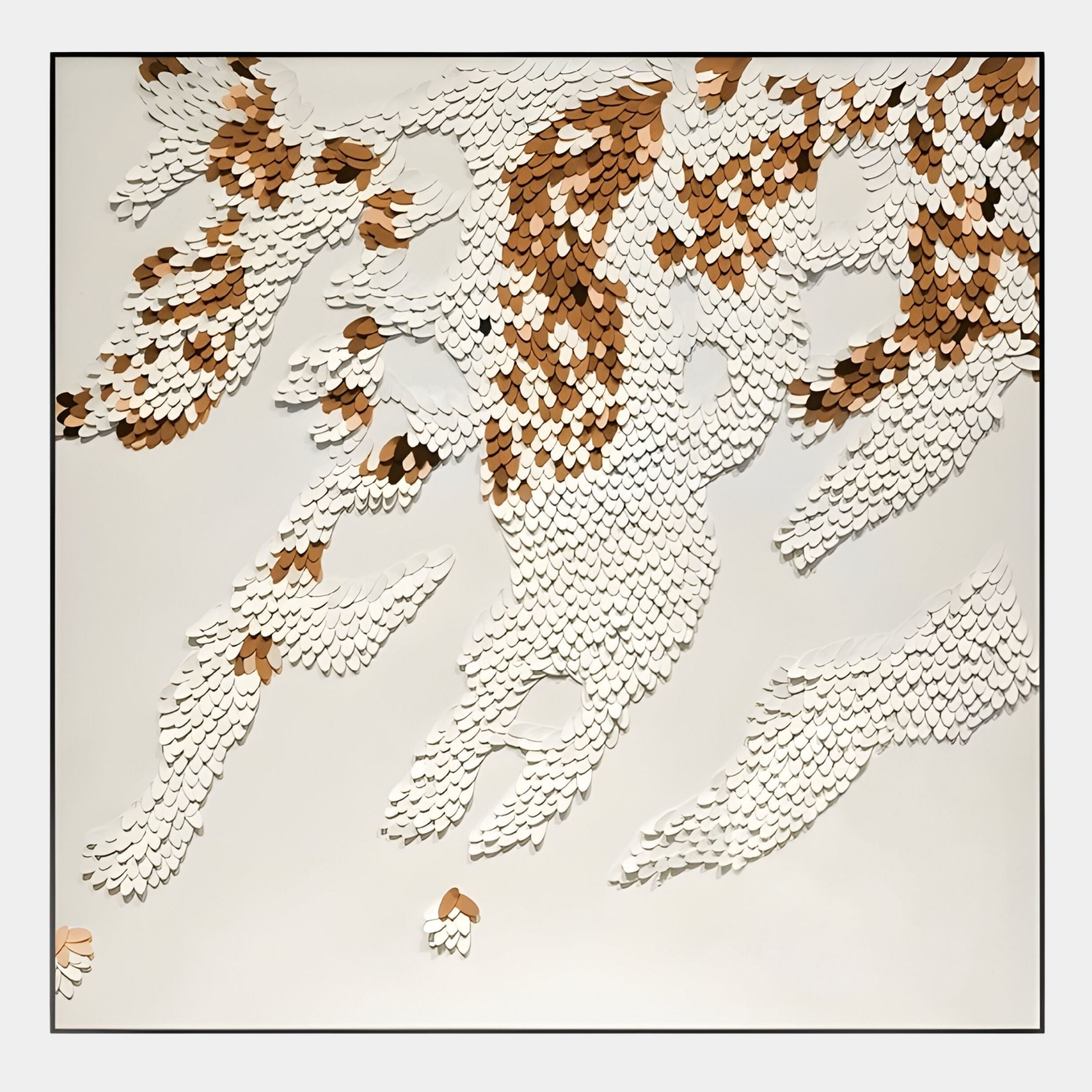 Pellora White & Ochre Leather Scale 3D Wall Art