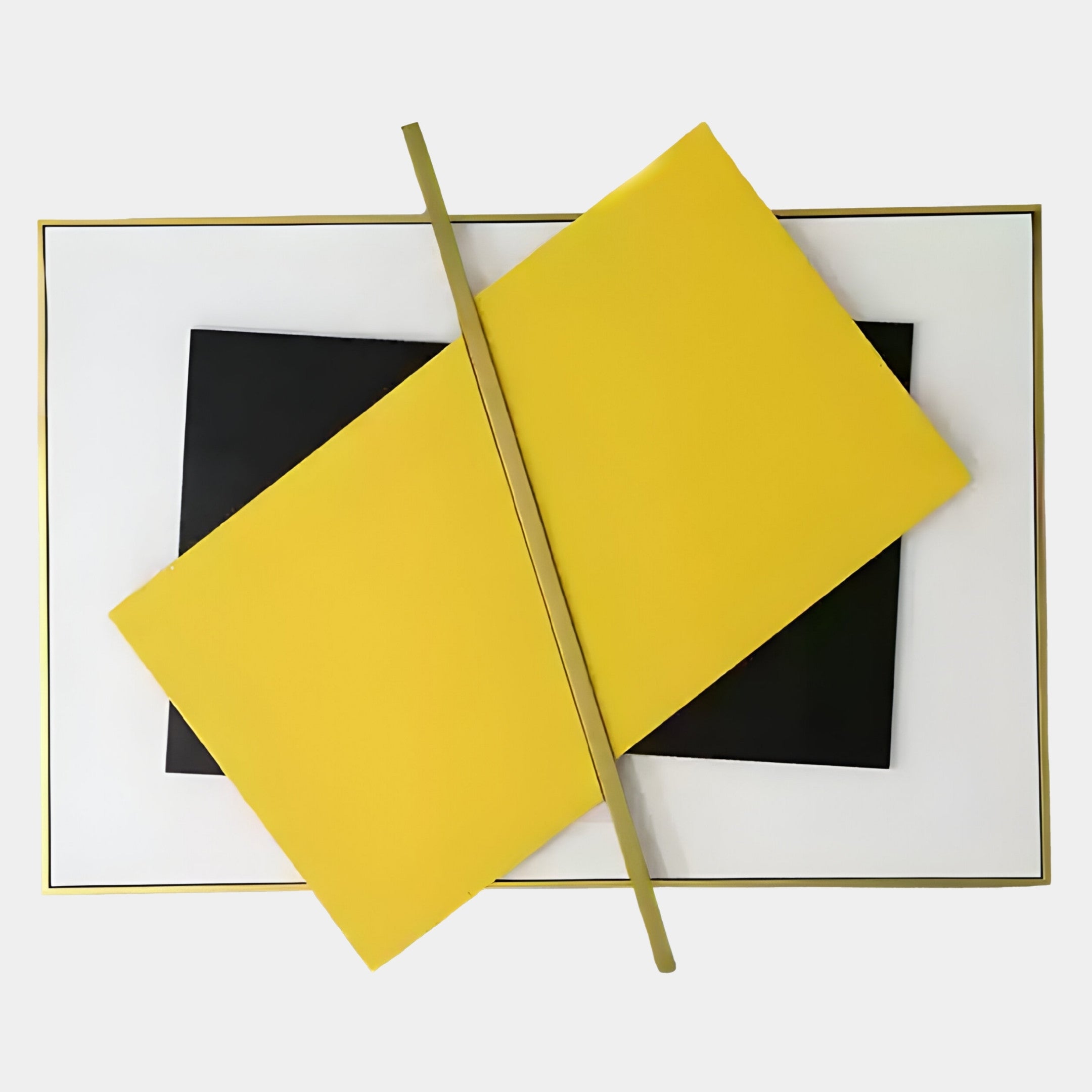 Vectura Yellow & Black Leather Horizontal 3D Wall Art